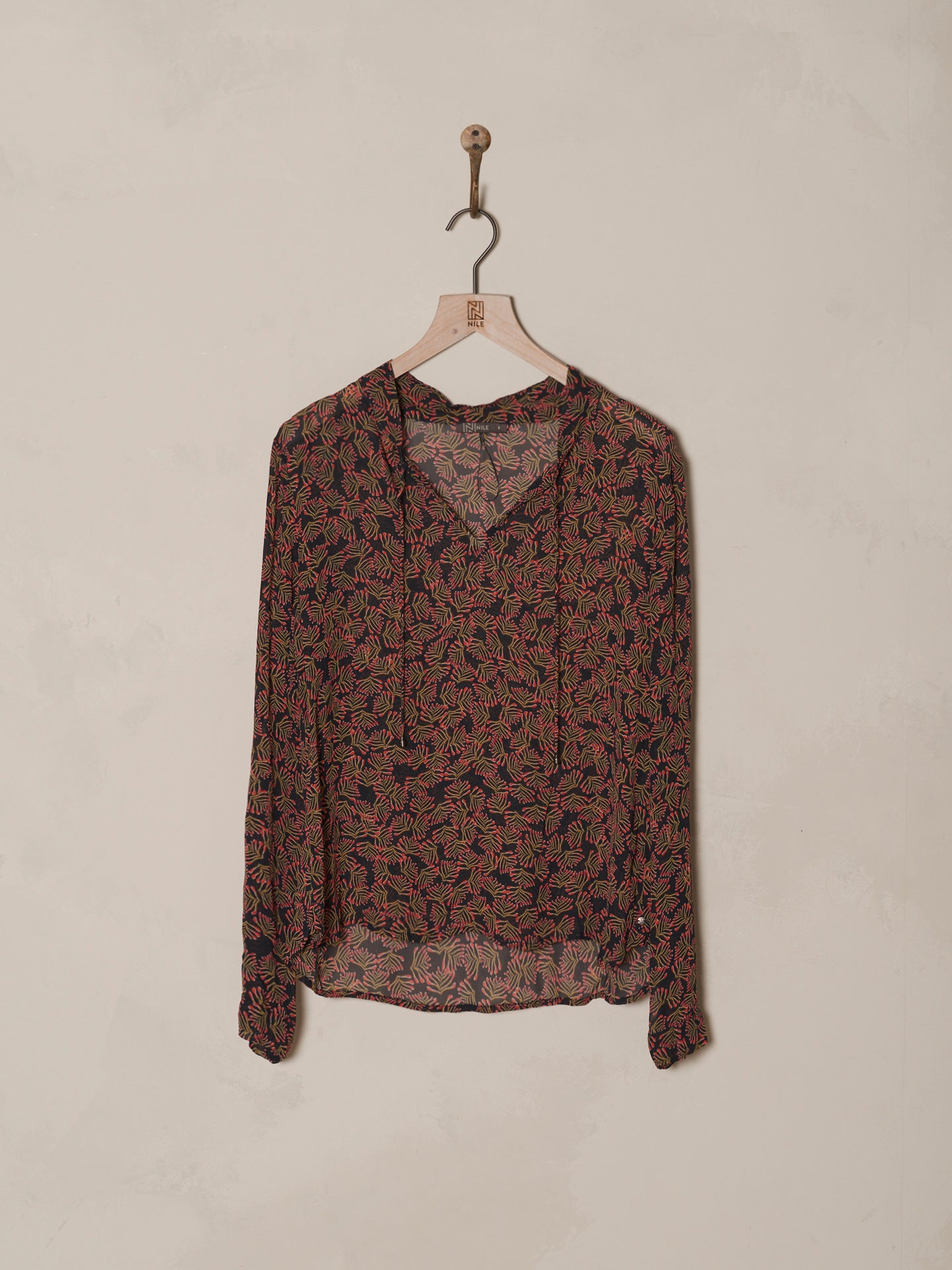 Blouse with stand-up collar
