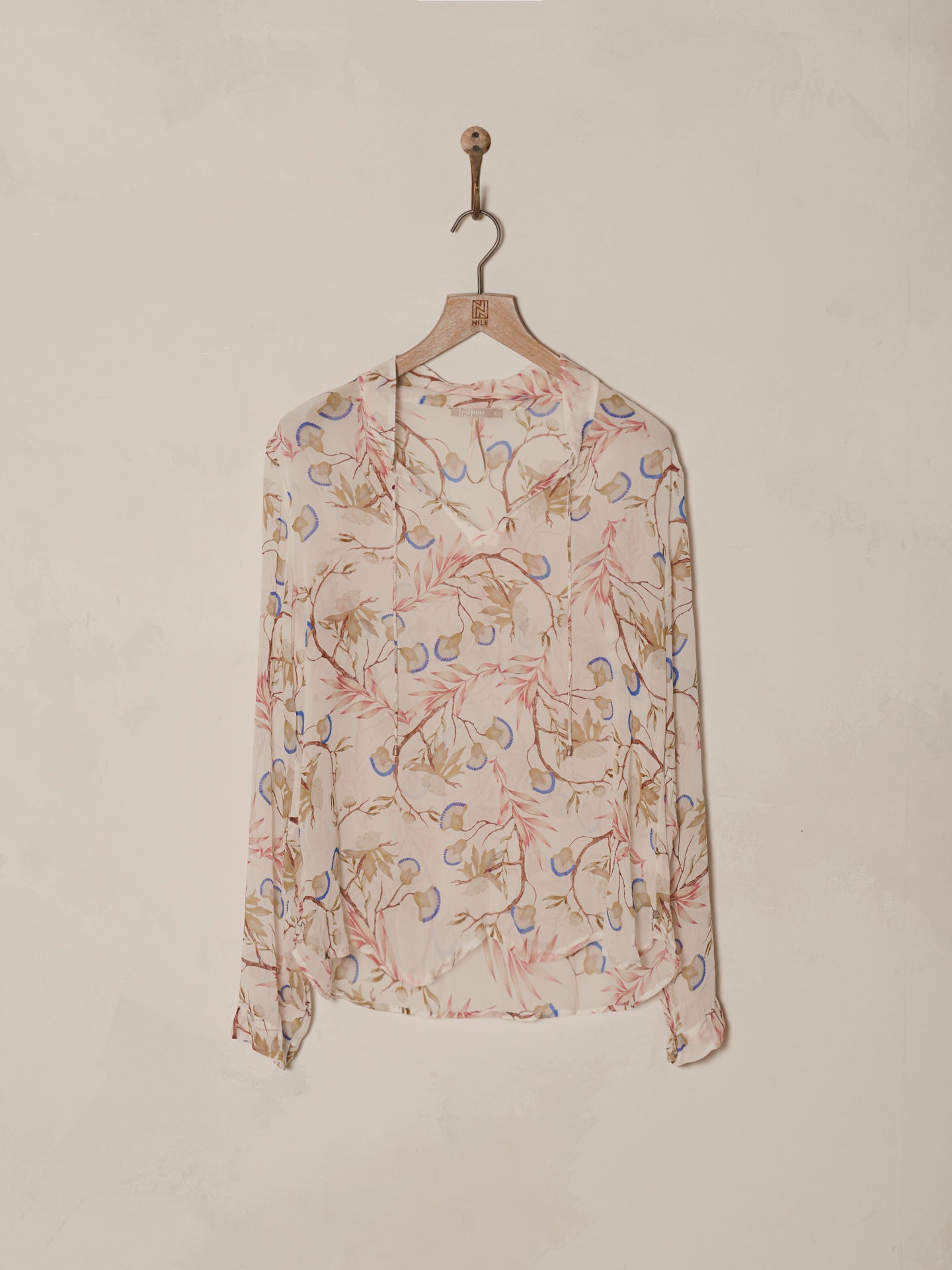 Blouse with stand-up collar