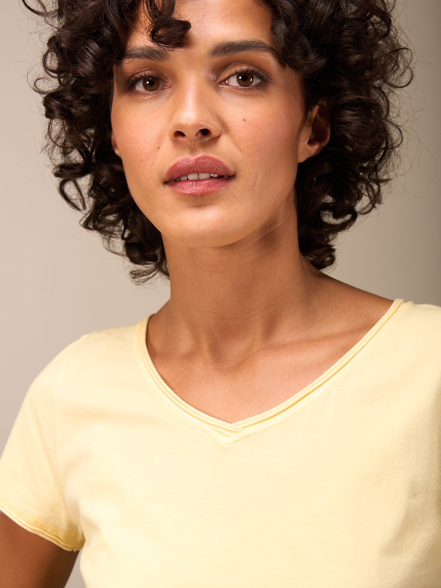 Shirt with V-neck