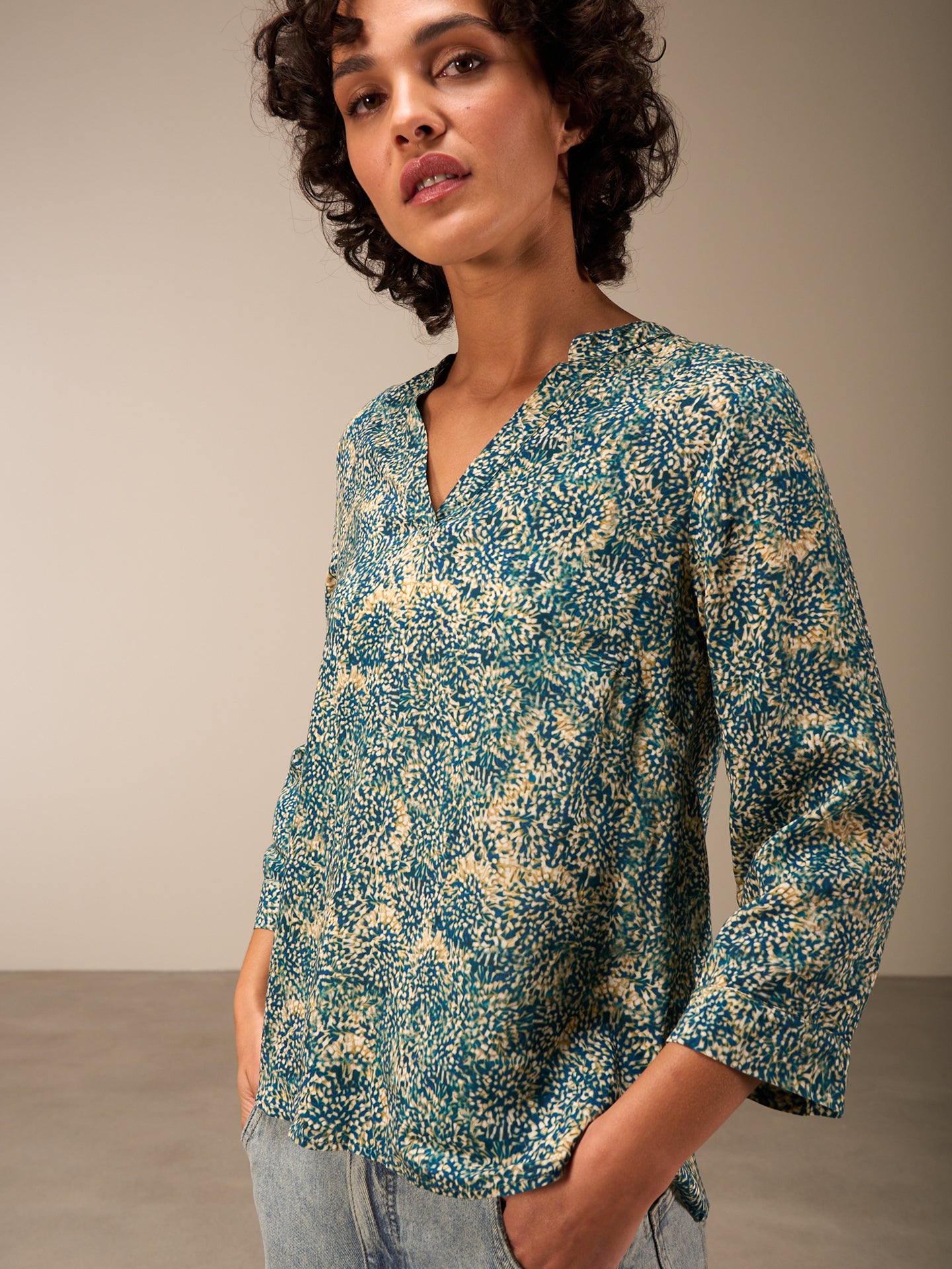 V-neck blouse