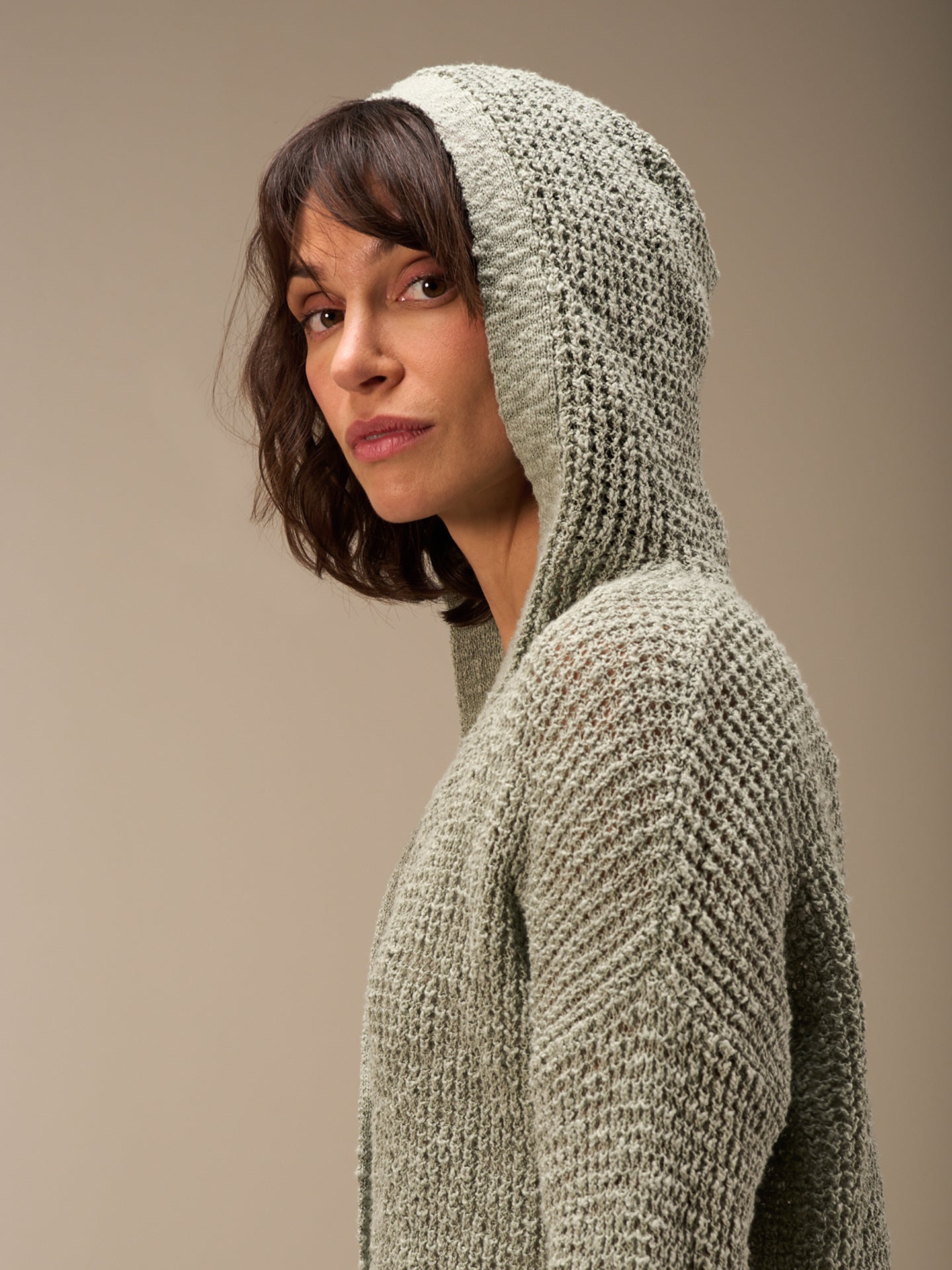 Strickjacke mit Kapuze
