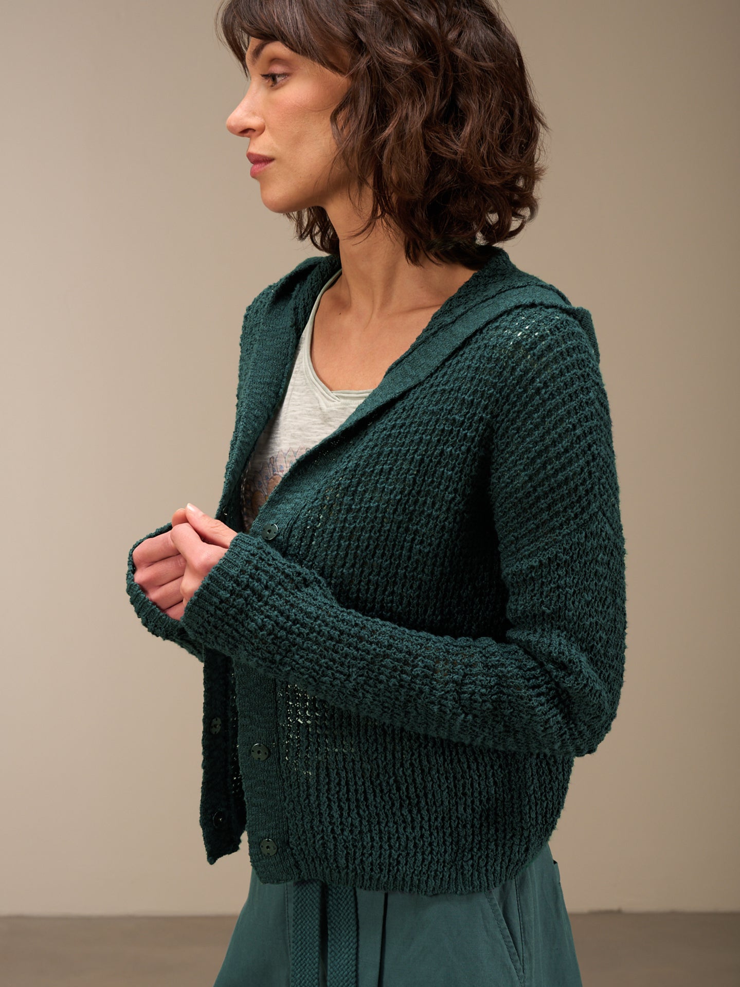 Strickjacke mit Kapuze