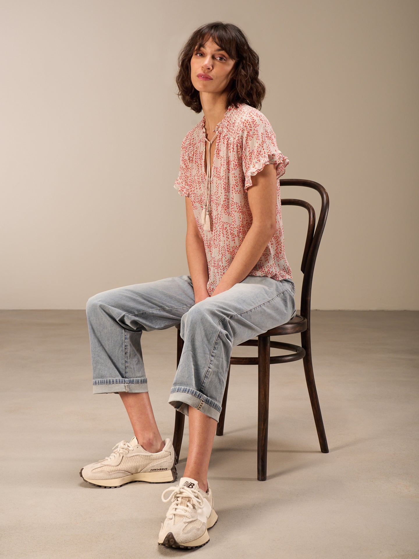 Blouse with ruffle detail