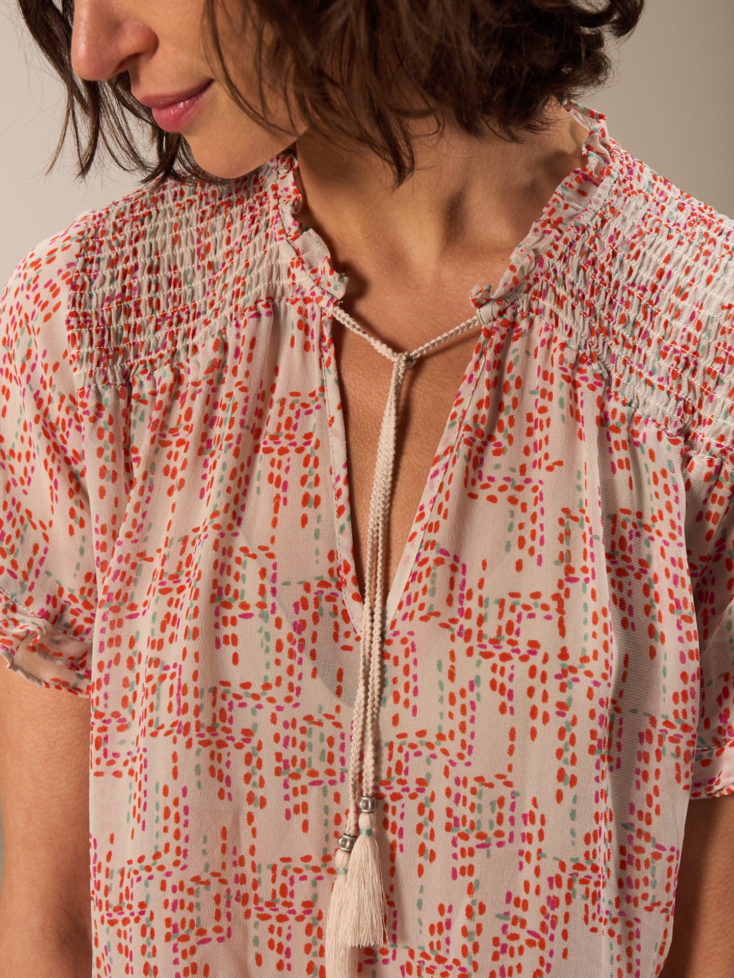 Blouse with ruffle detail