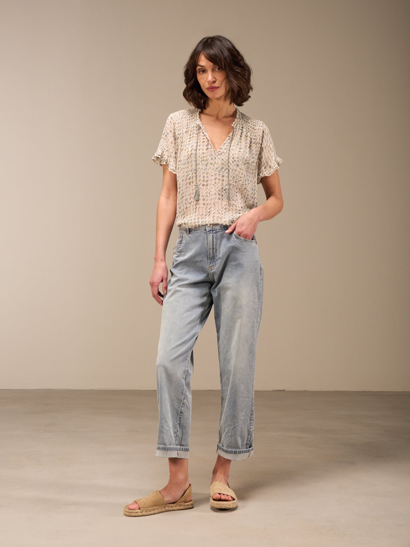 Blouse with ruffle detail