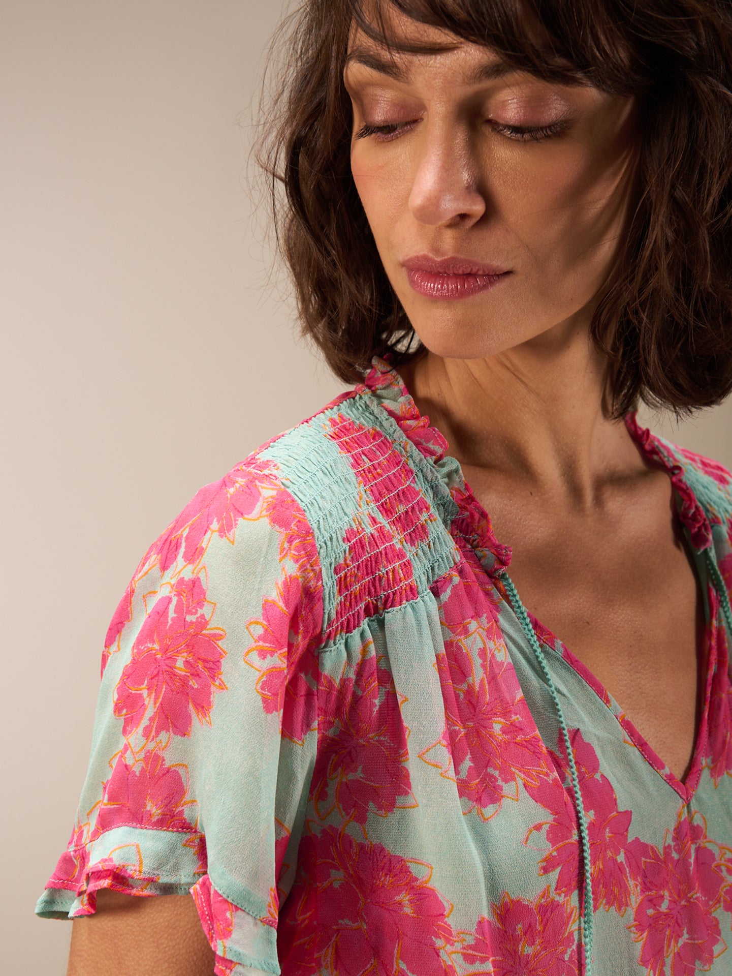 Blouse with ruffle detail
