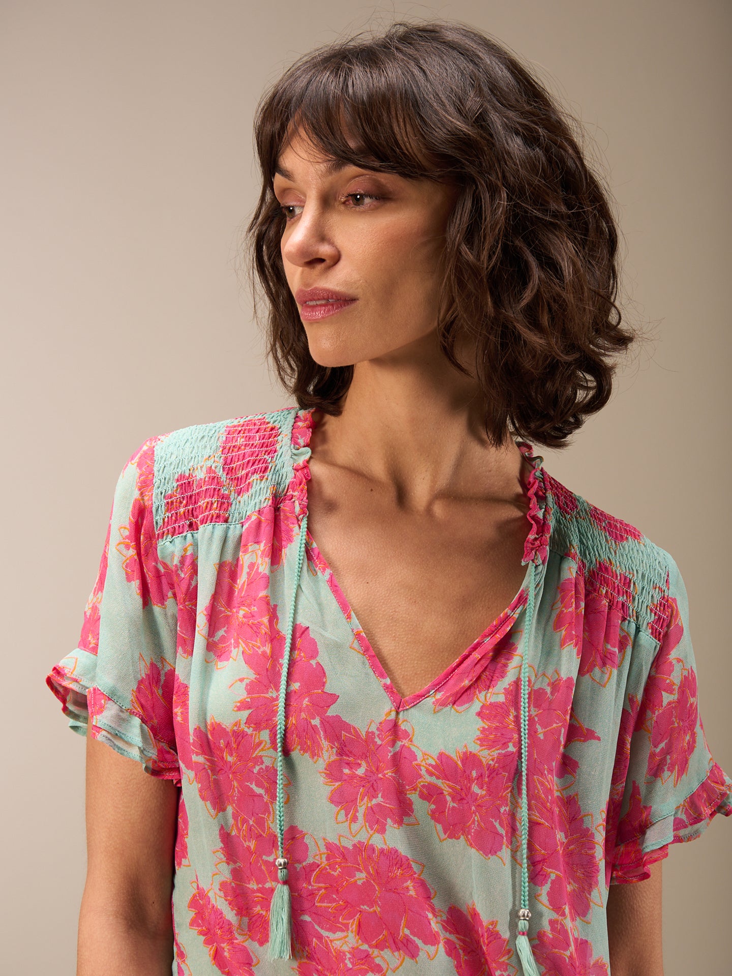 Blouse with ruffle detail
