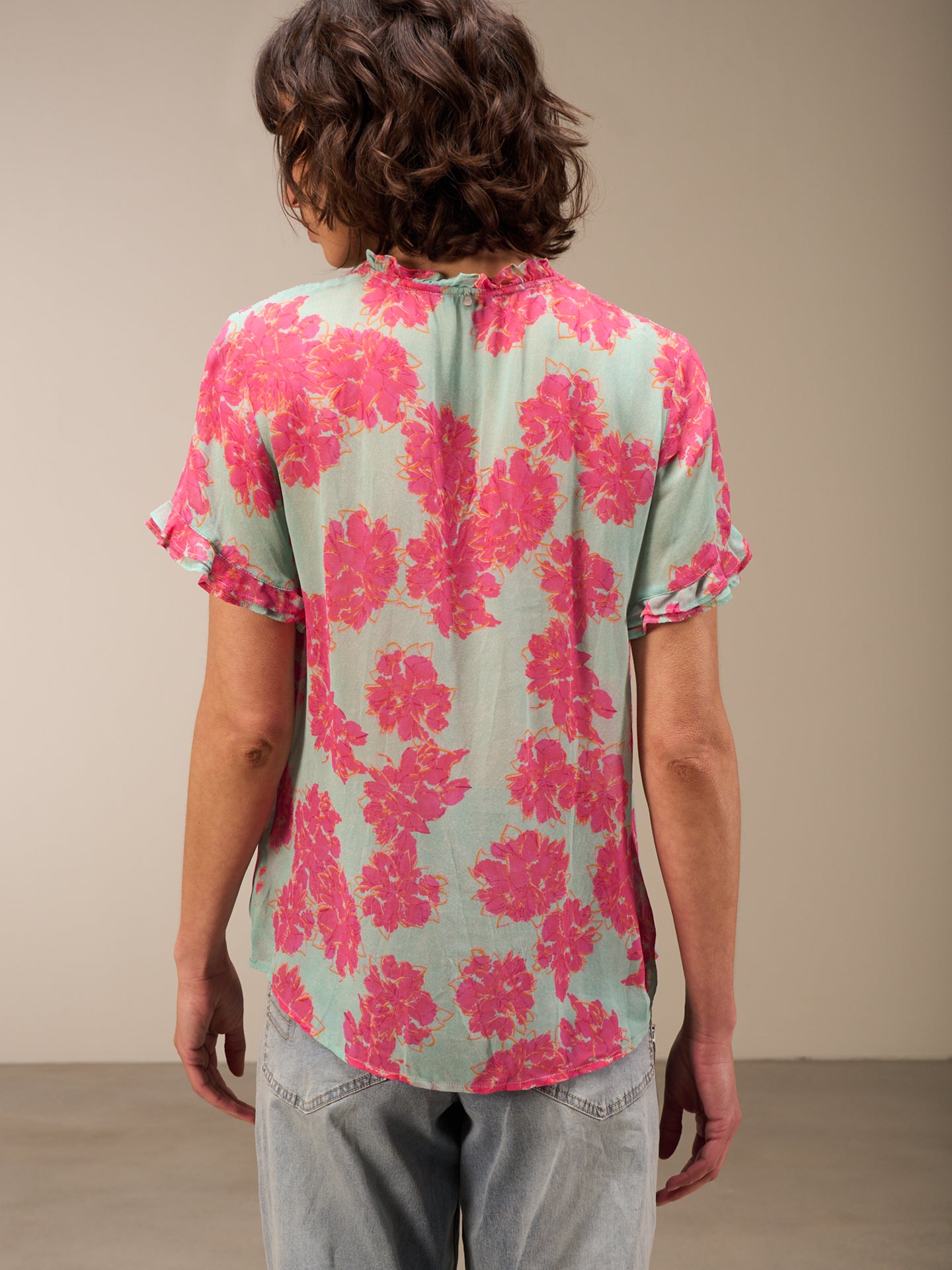 Blouse with ruffle detail