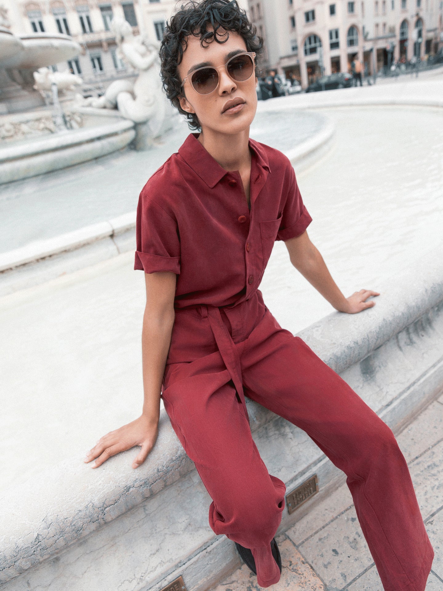 Jumpsuit with belt