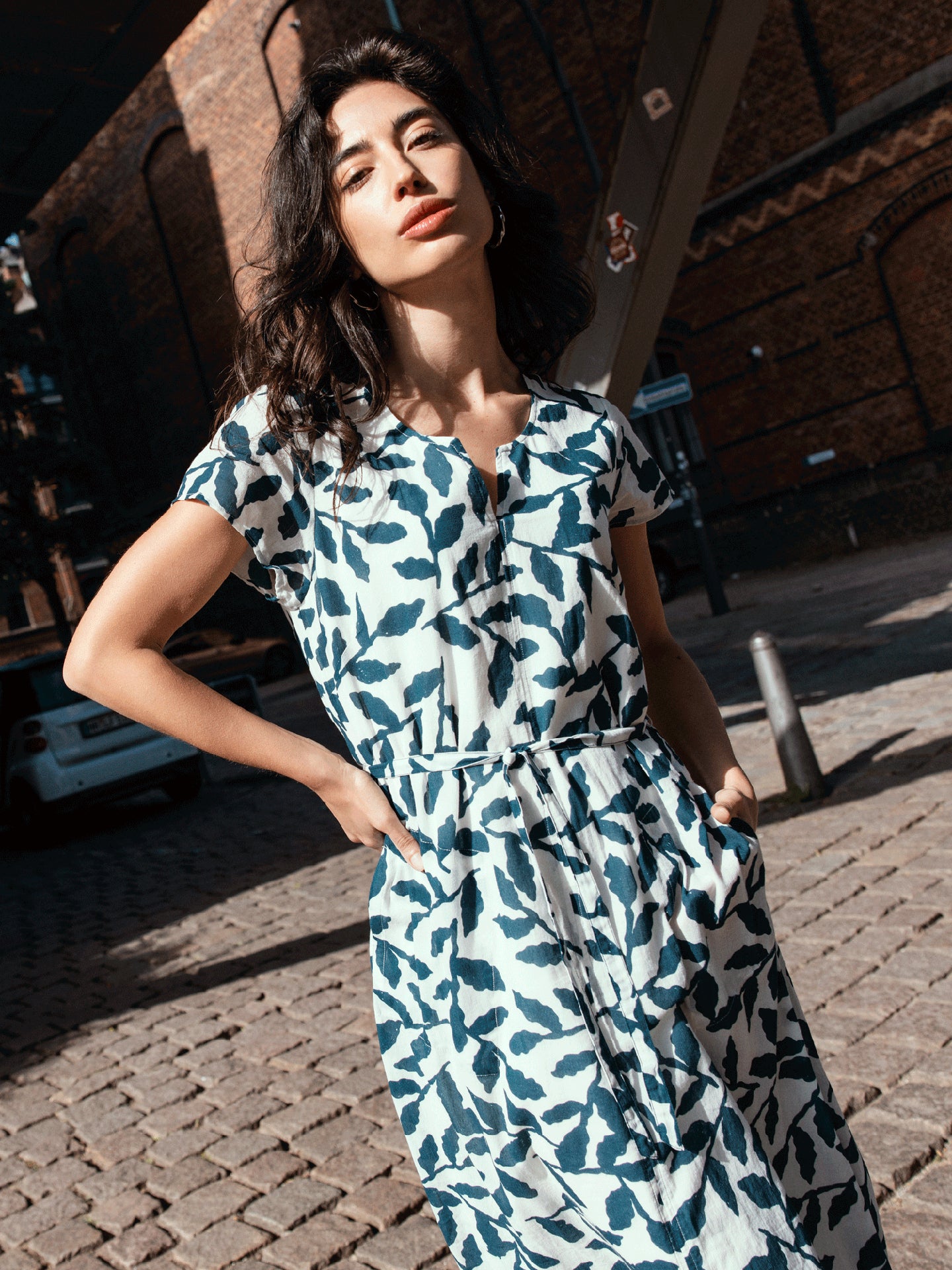 Kleid mit Rundhals