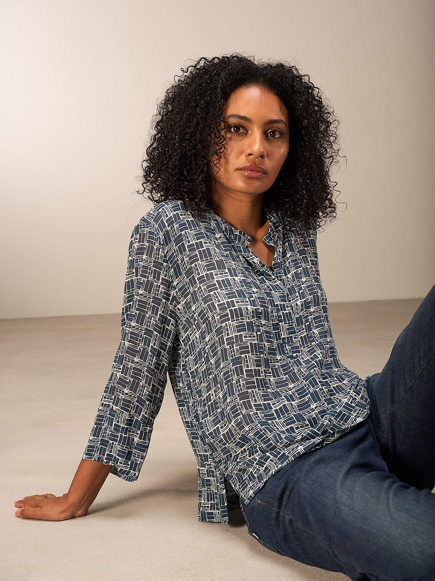 blouse à manches 3/4