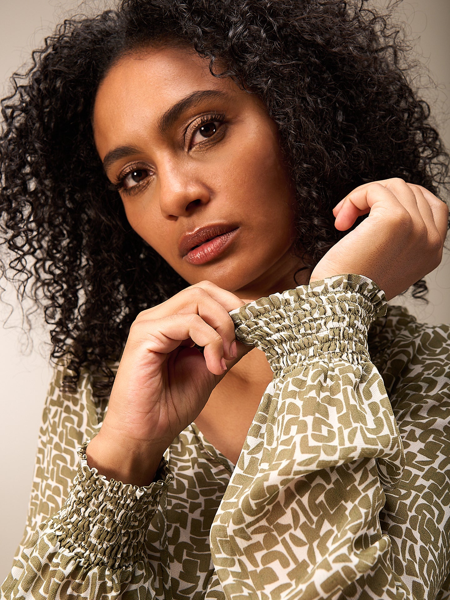 Blouse with ruffle detail