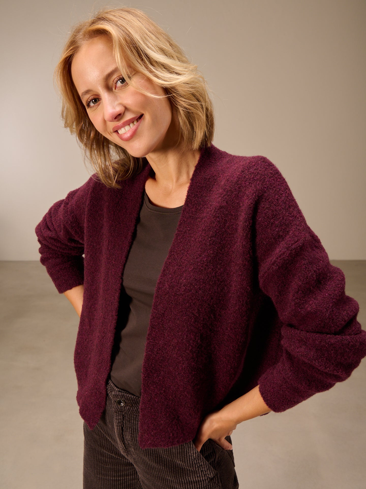 Cardigan with wool