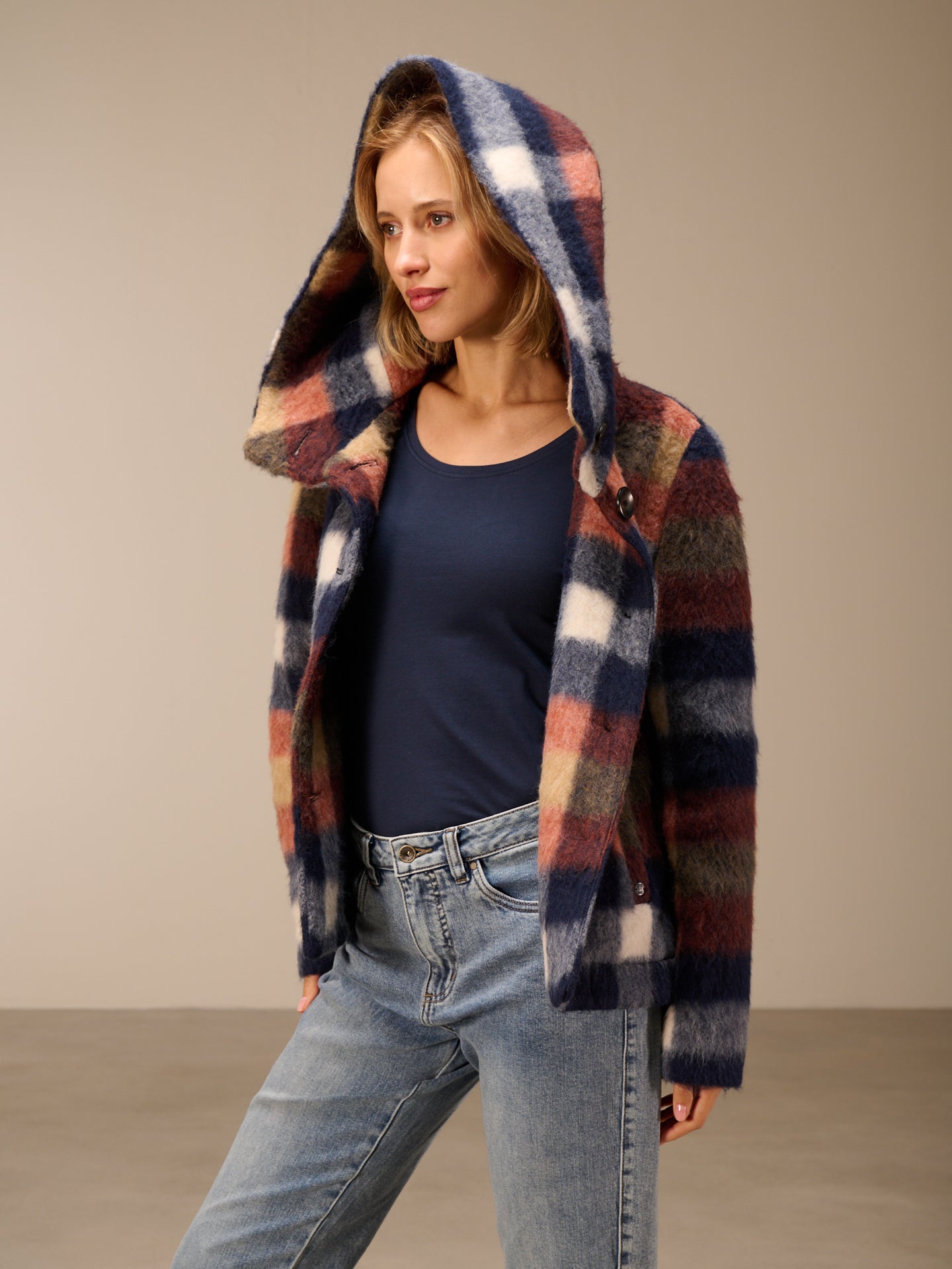 veste avec motif à carreaux