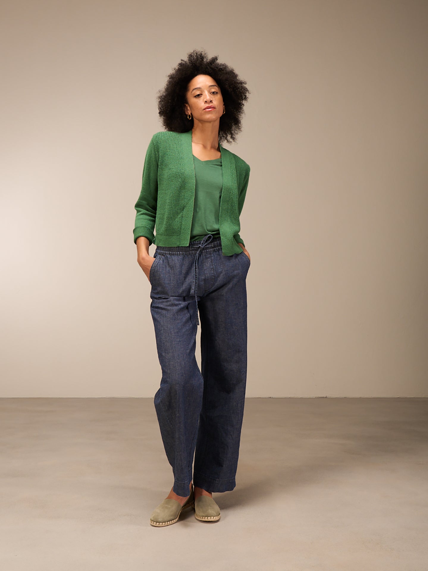 Cardigan with linen