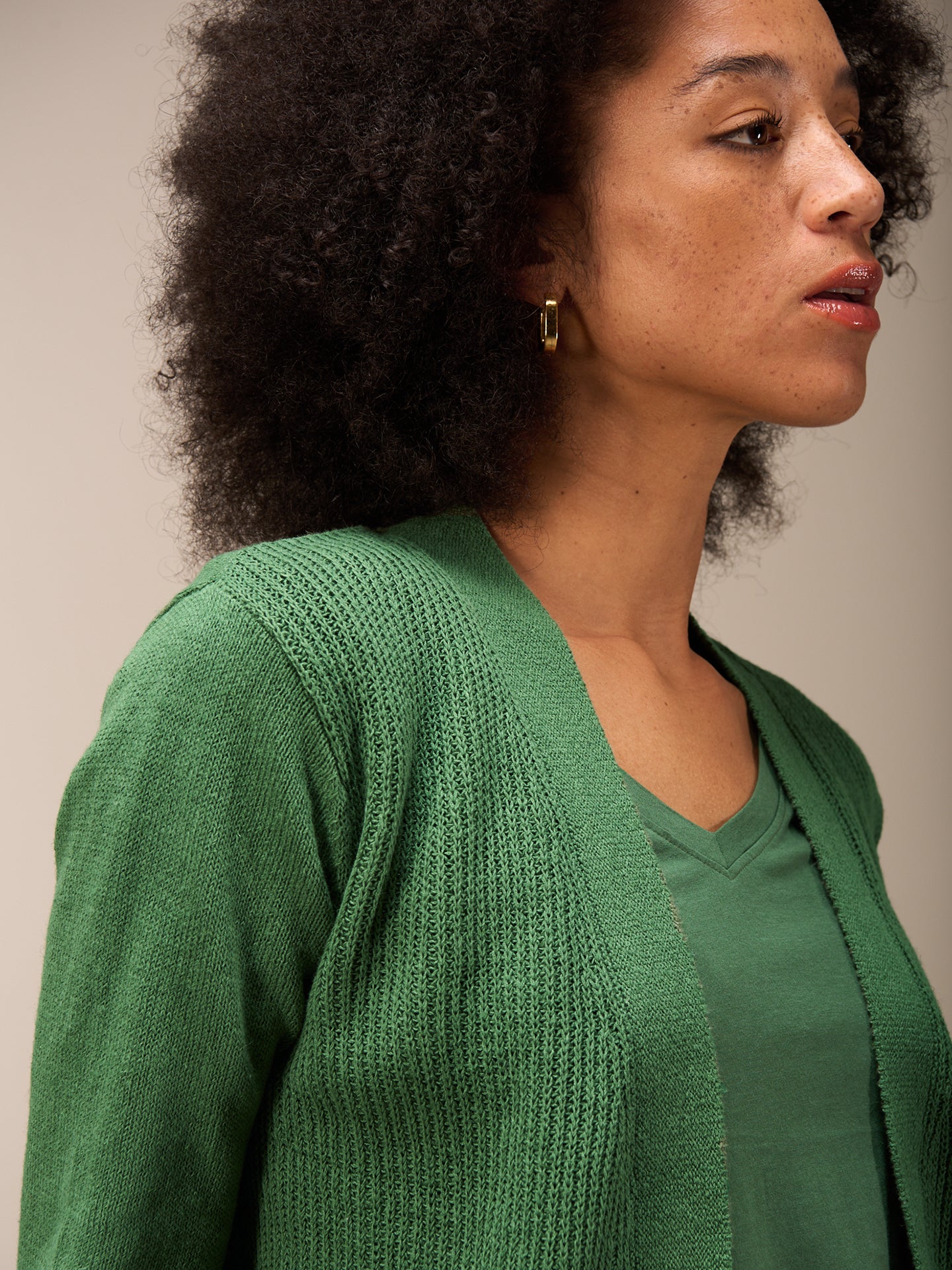 Cardigan with linen