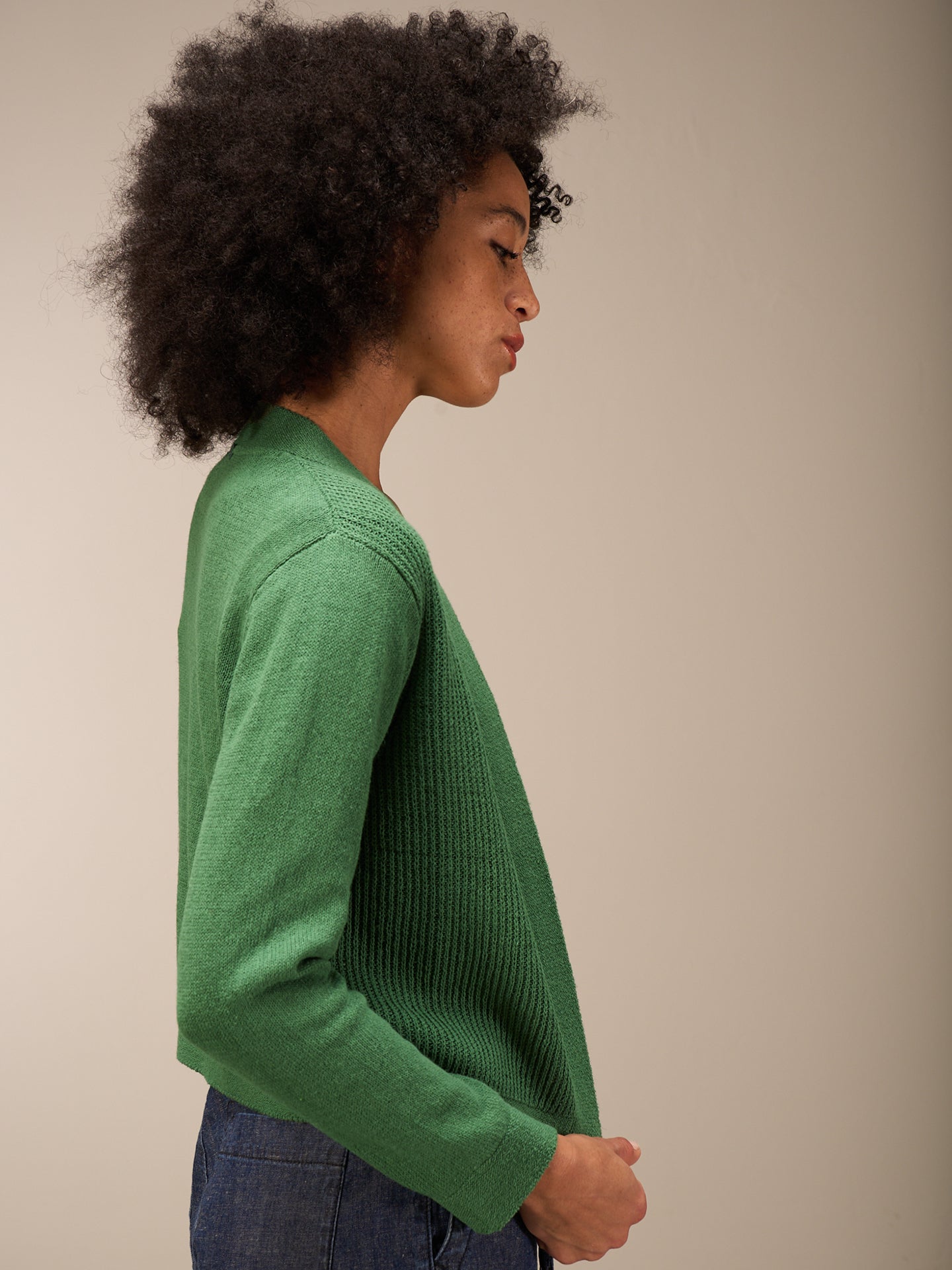 Cardigan with linen