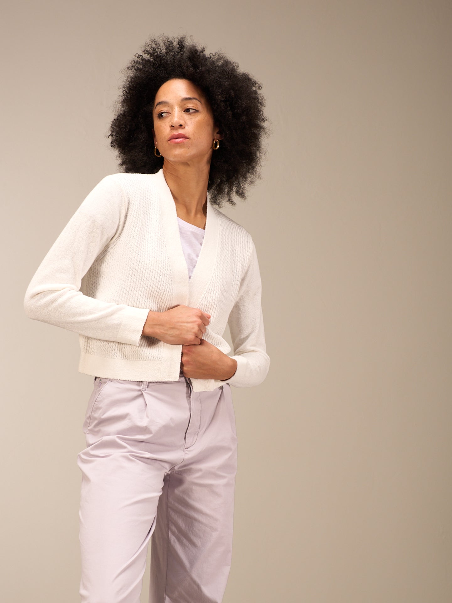 Cardigan with linen