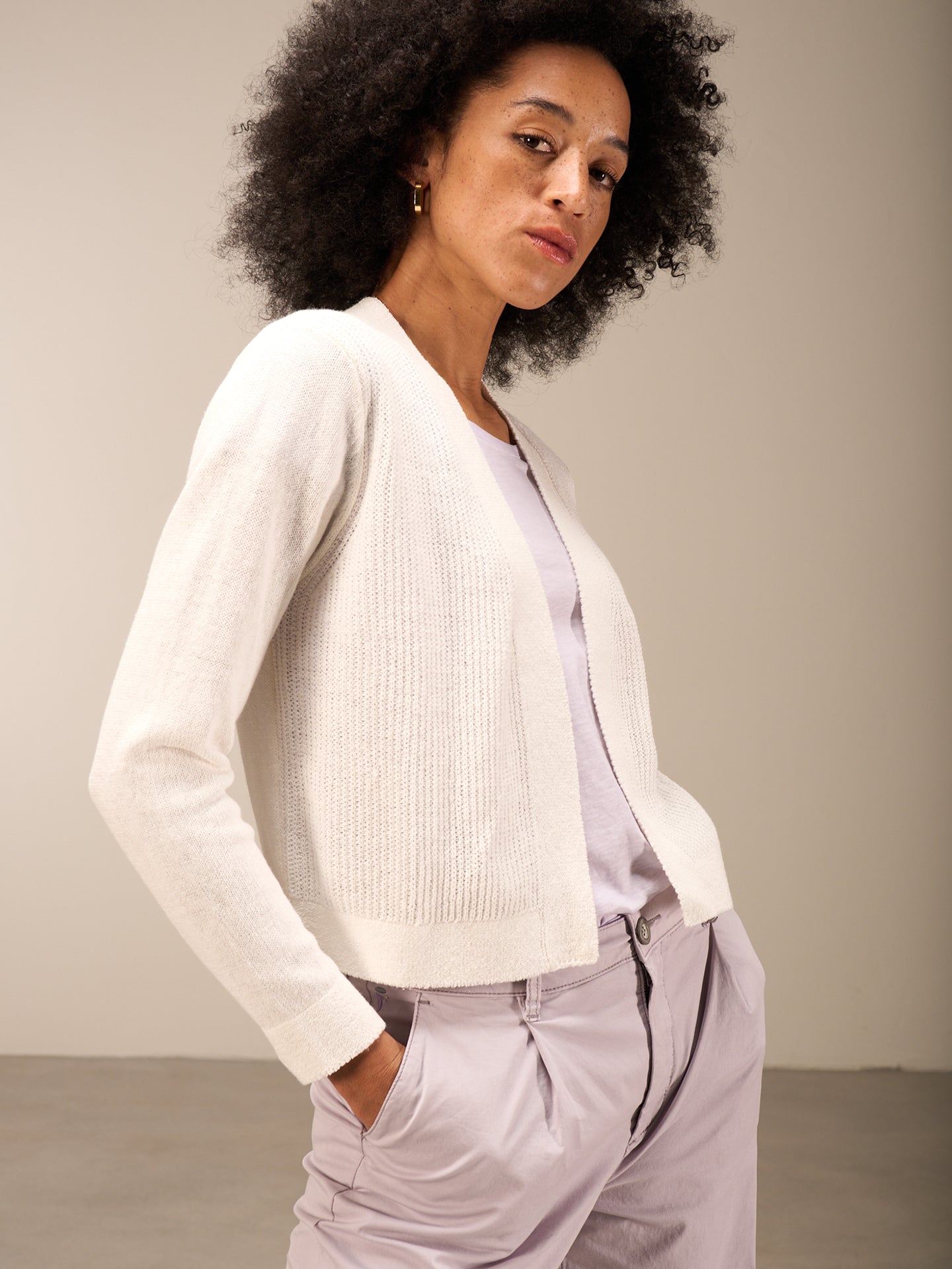 Cardigan with linen