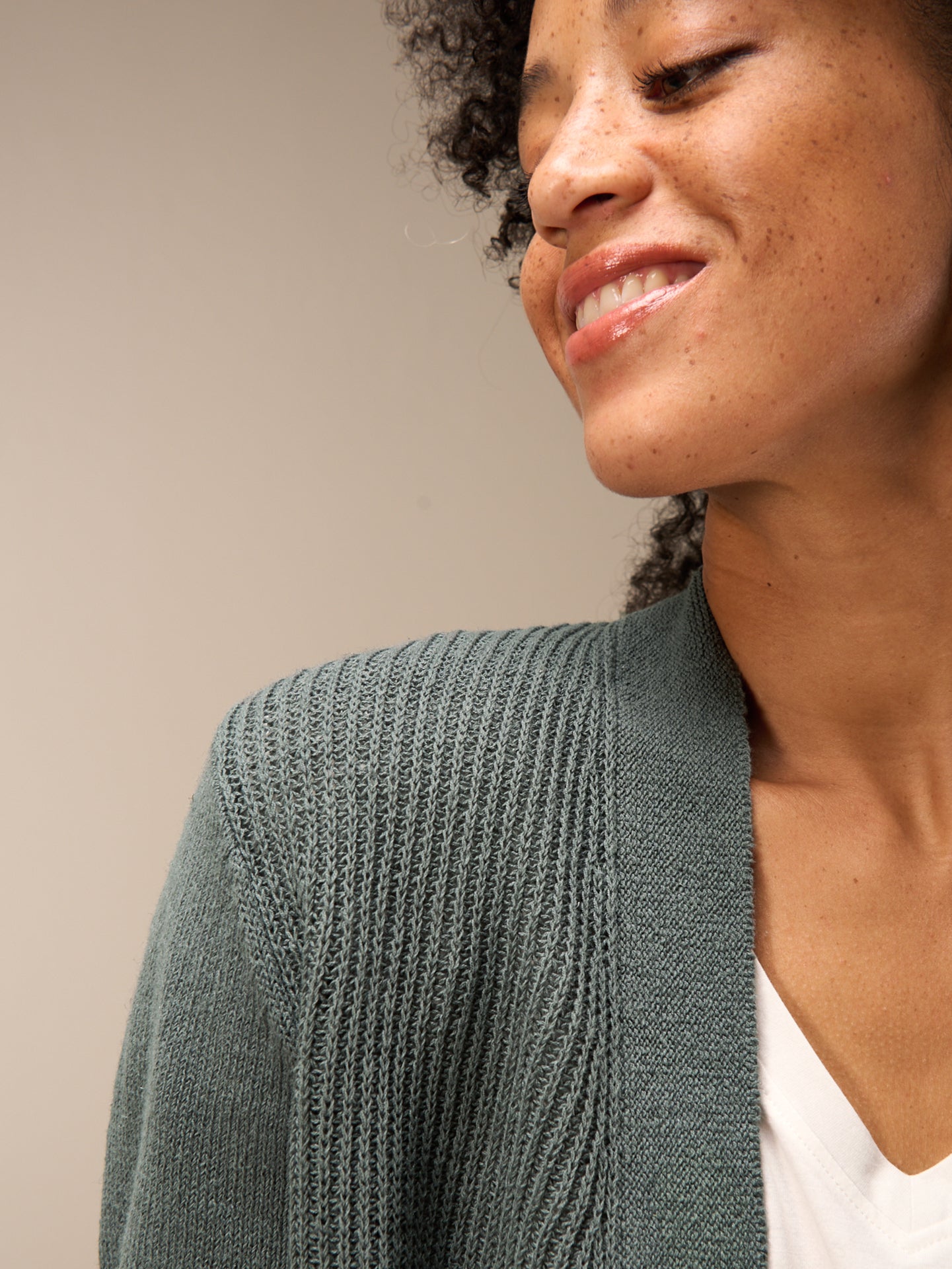 Cardigan with linen