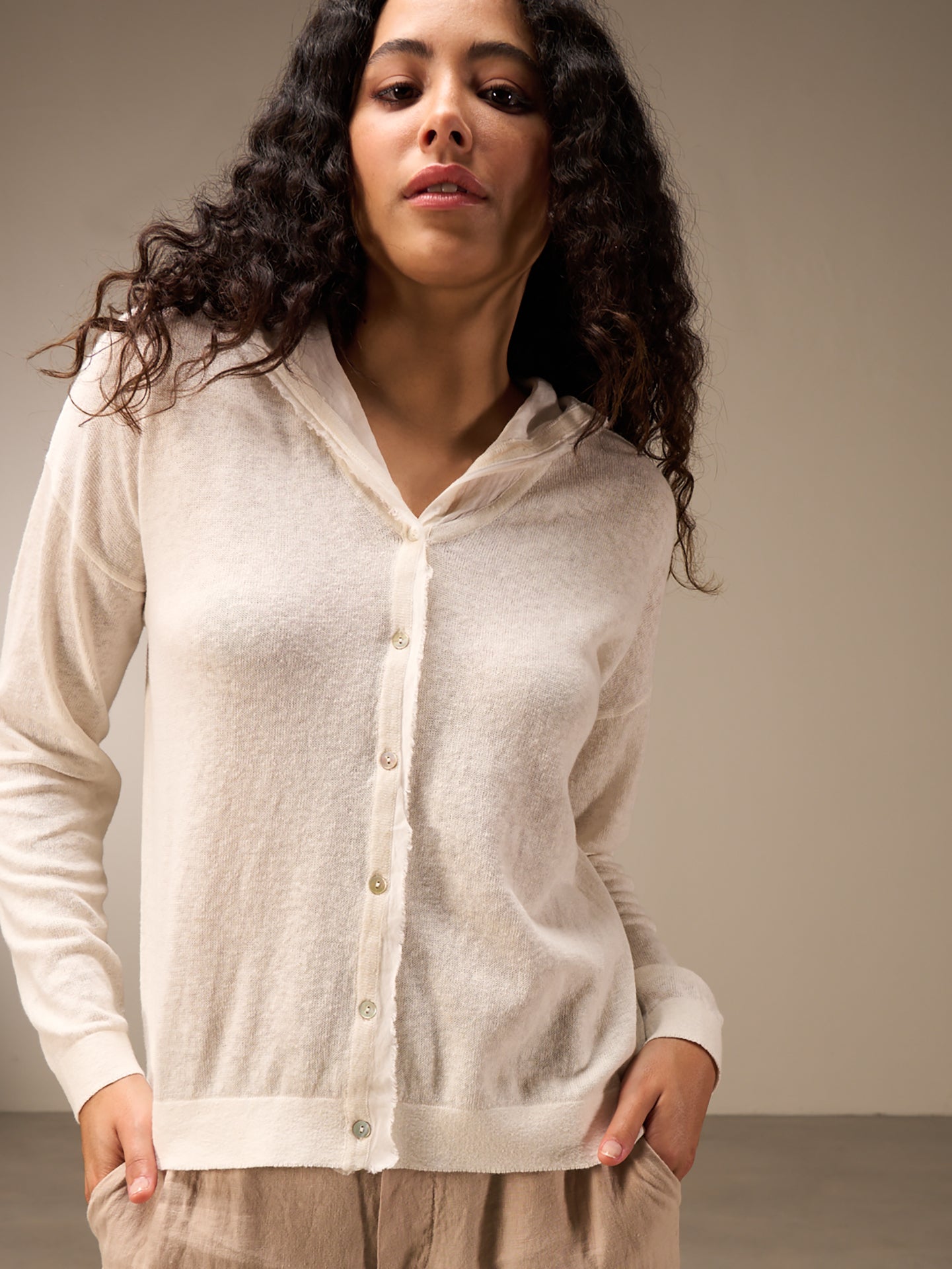 Hooded cardigan