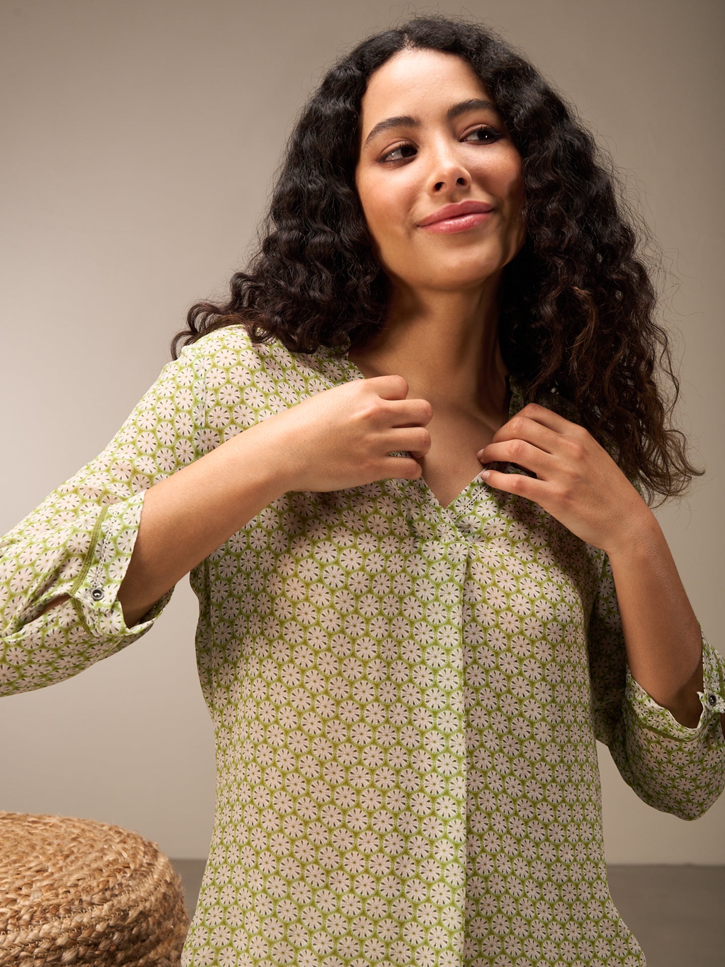 V-neck blouse