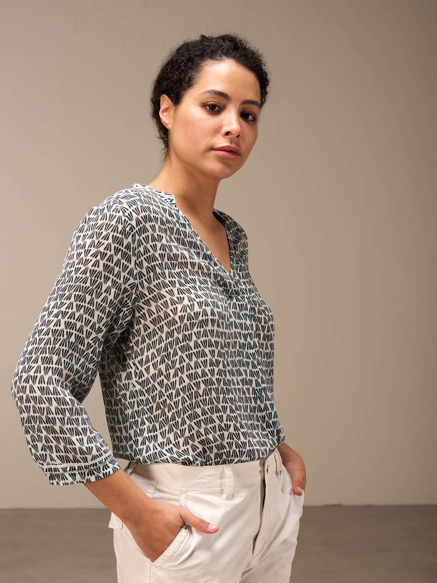 V-neck blouse