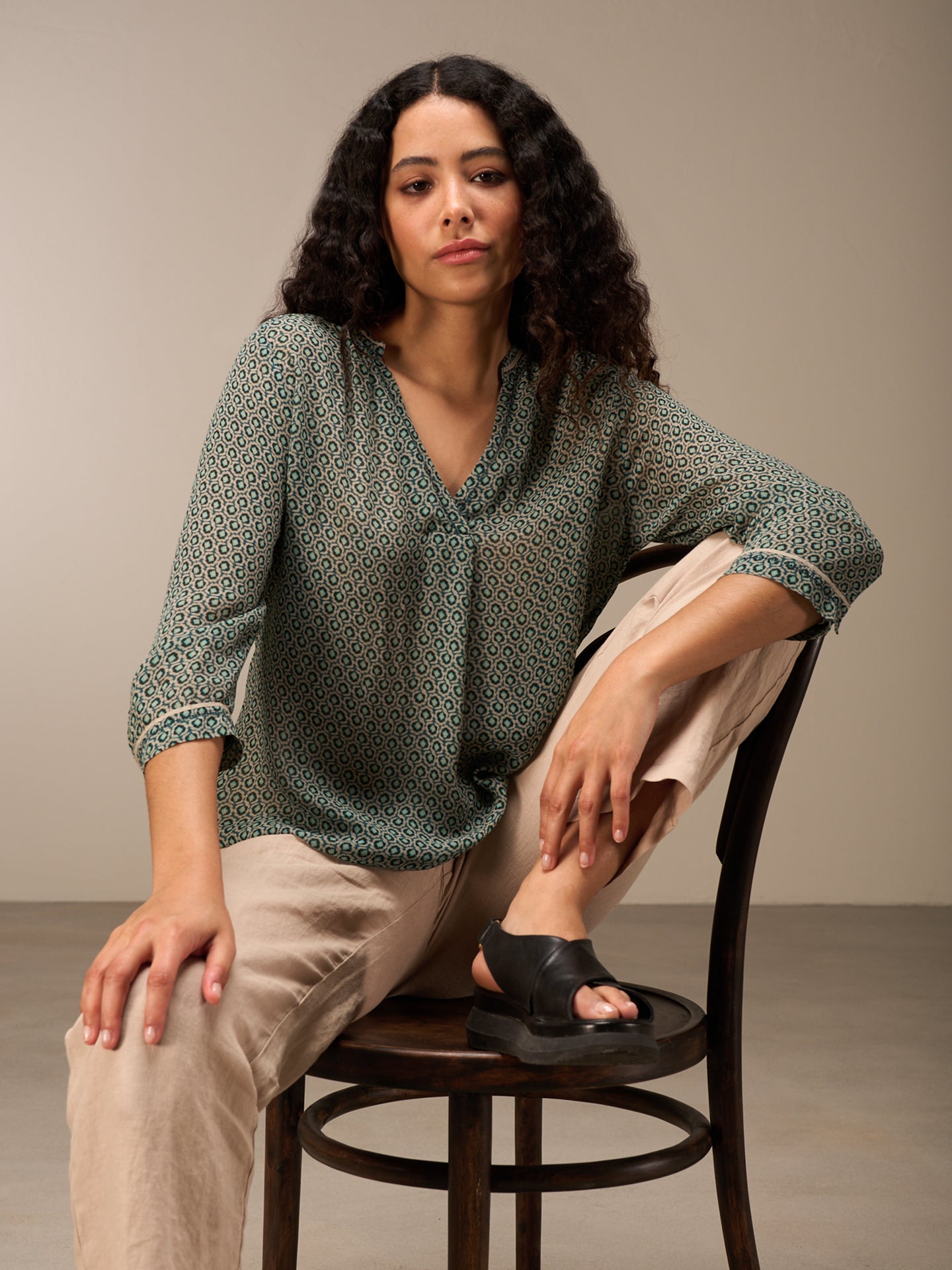 V-neck blouse