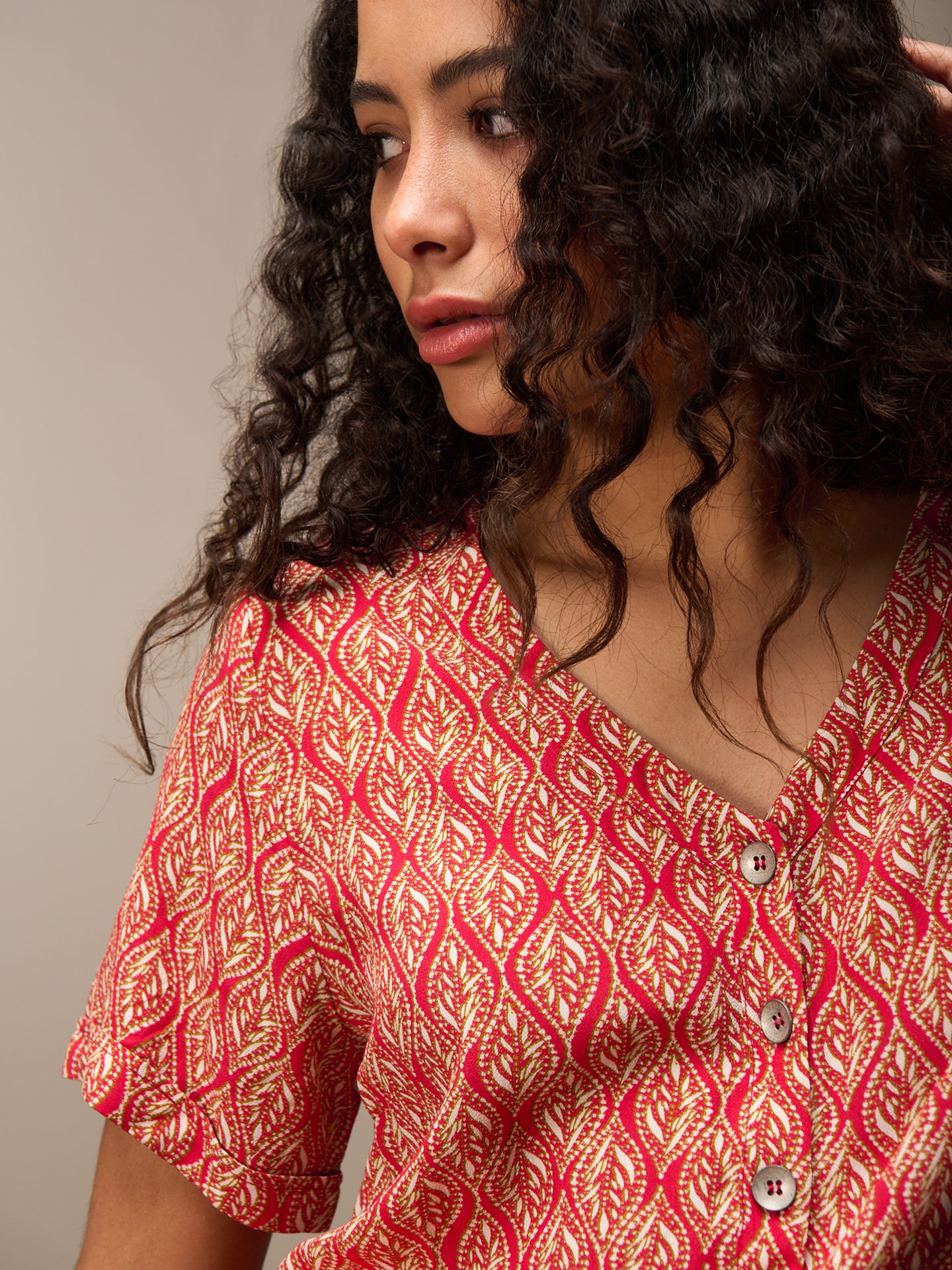 V-neck jumpsuit