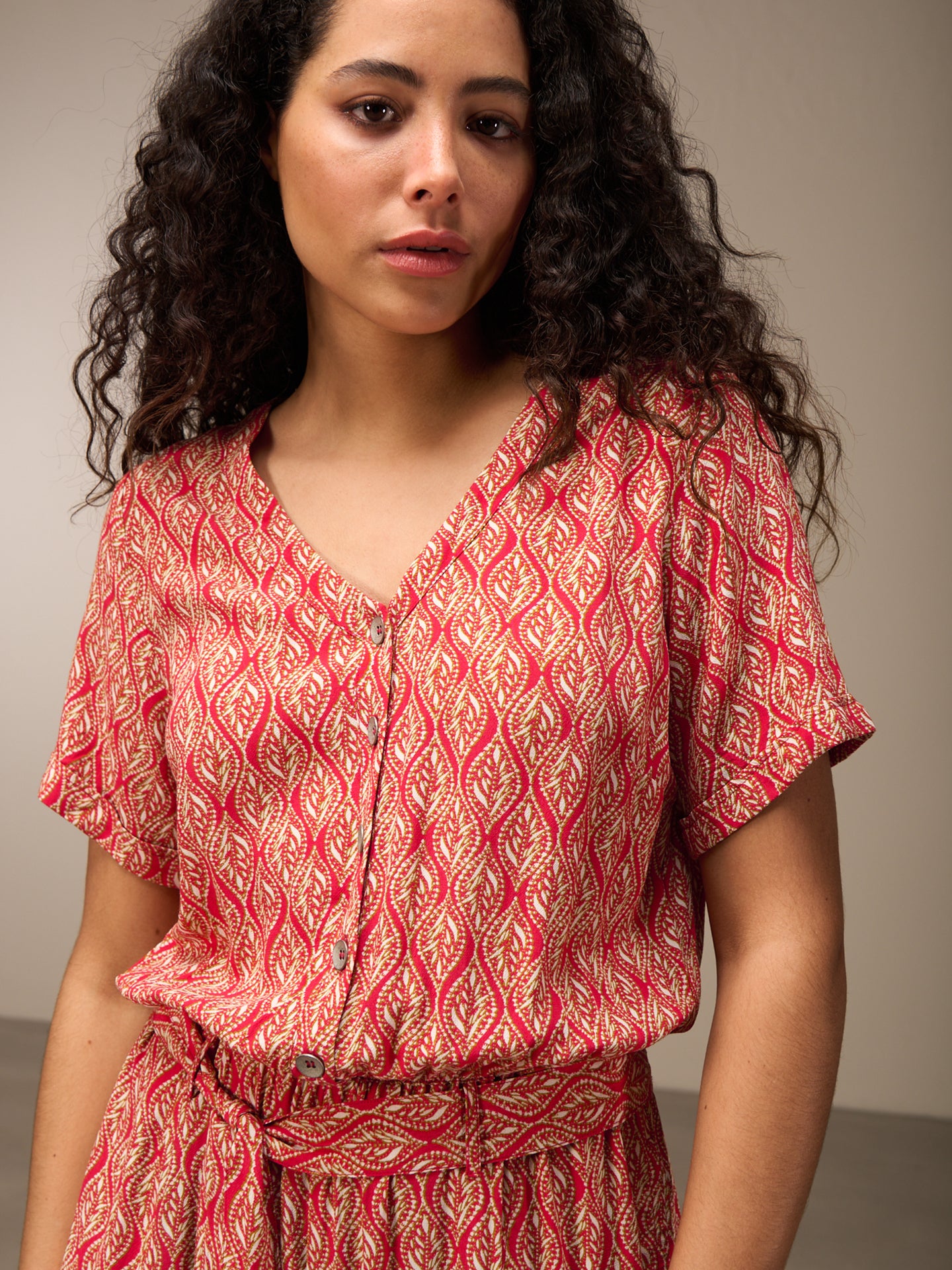 V-neck jumpsuit