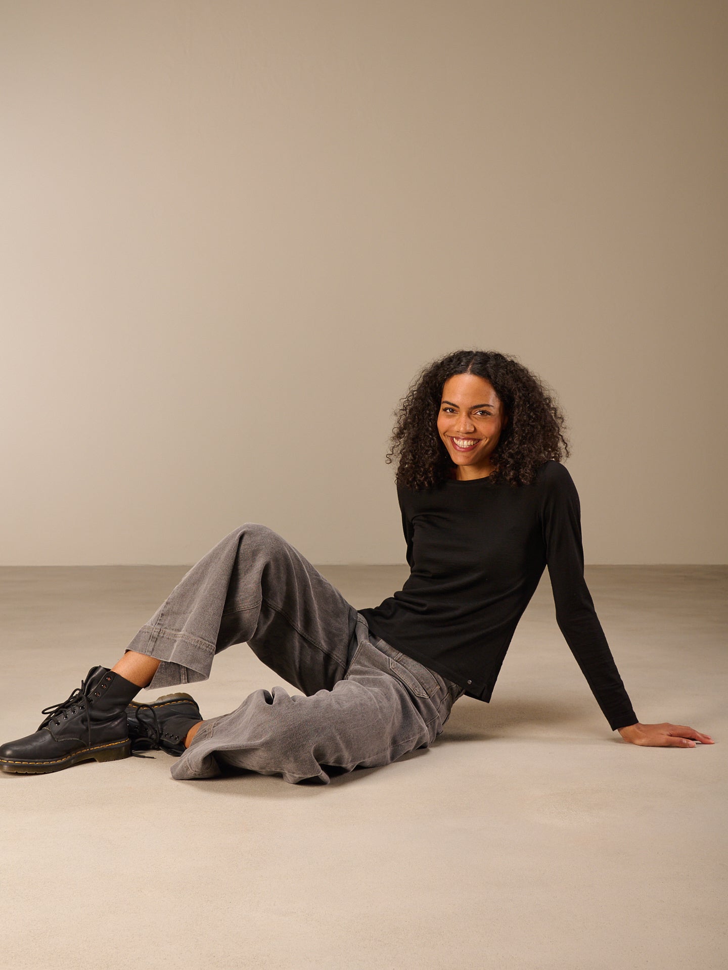 Maglietta in misto lana merino