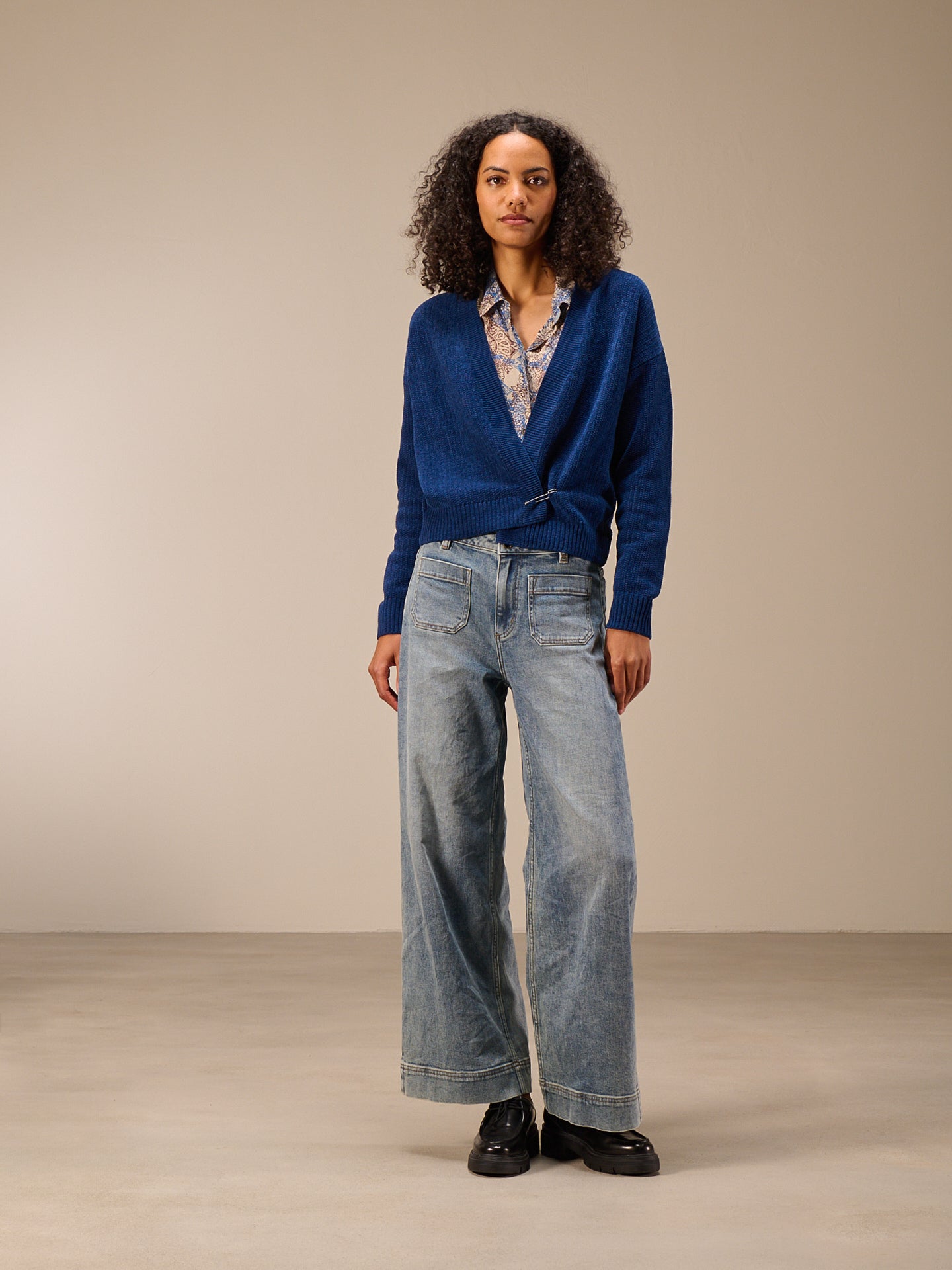 Giacca in maglia con scollo a V