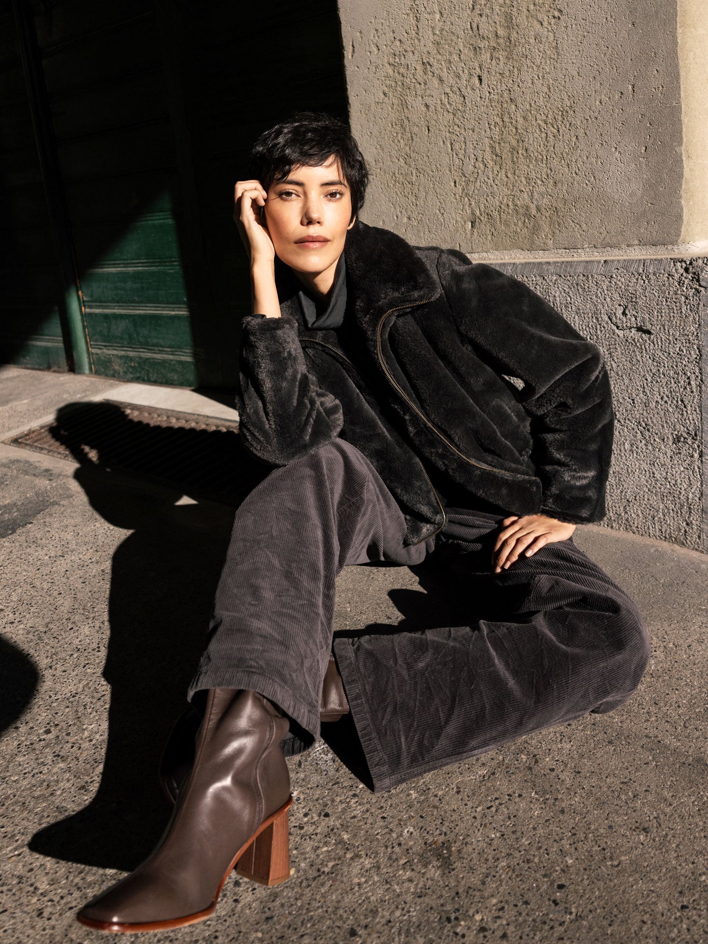 veste en fausse fourrure