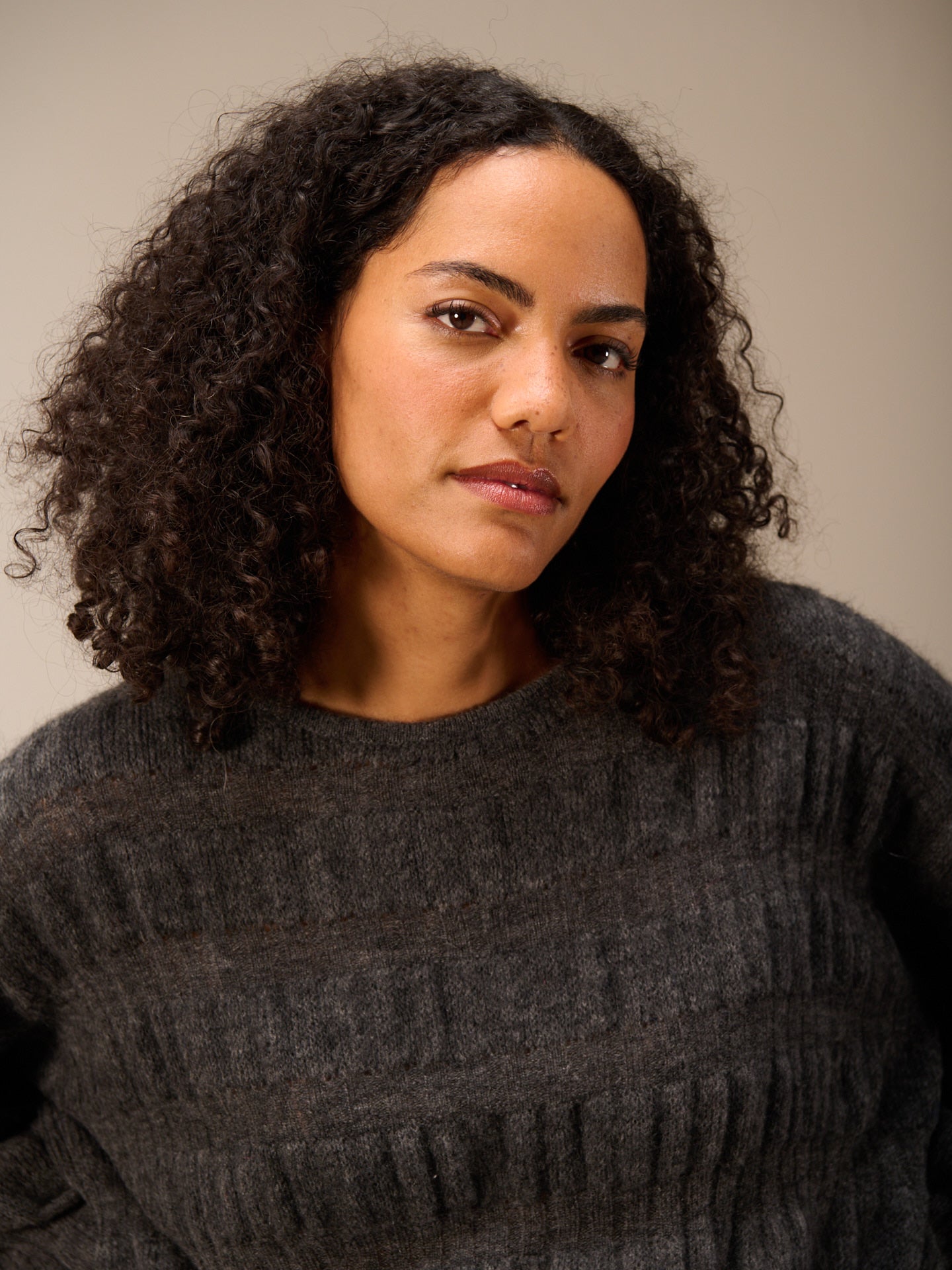 Knitted sweater with wool