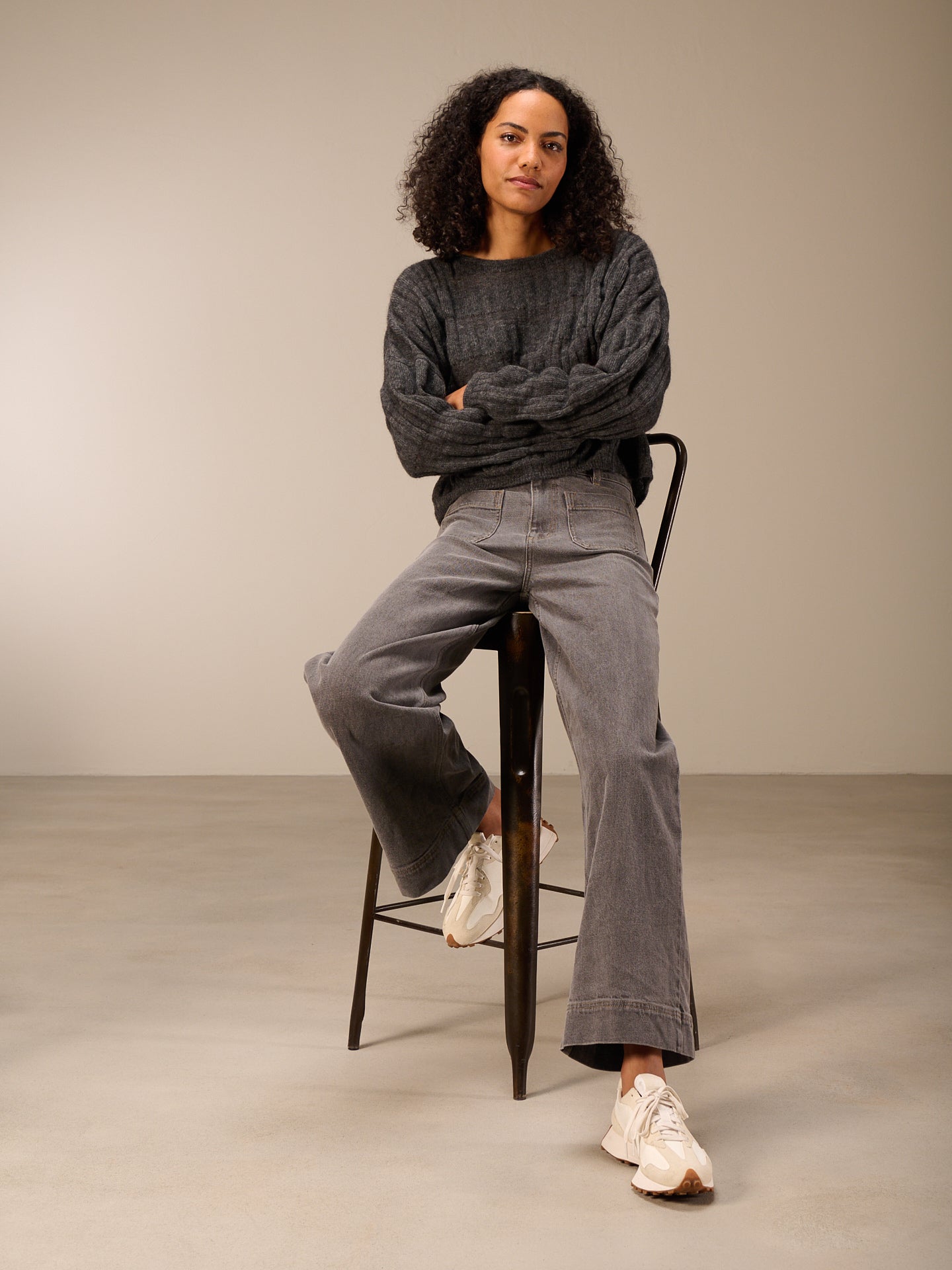 Knitted sweater with wool