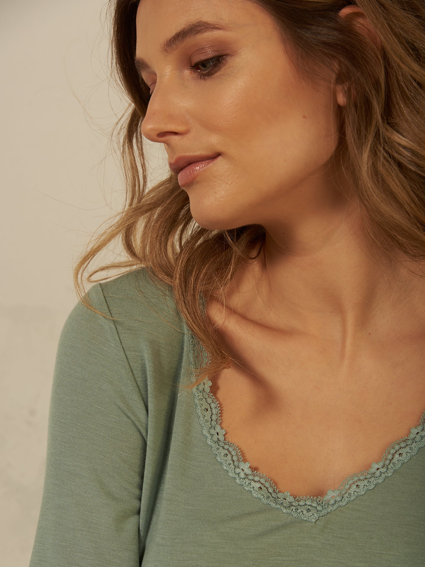 Shirt with V-neck