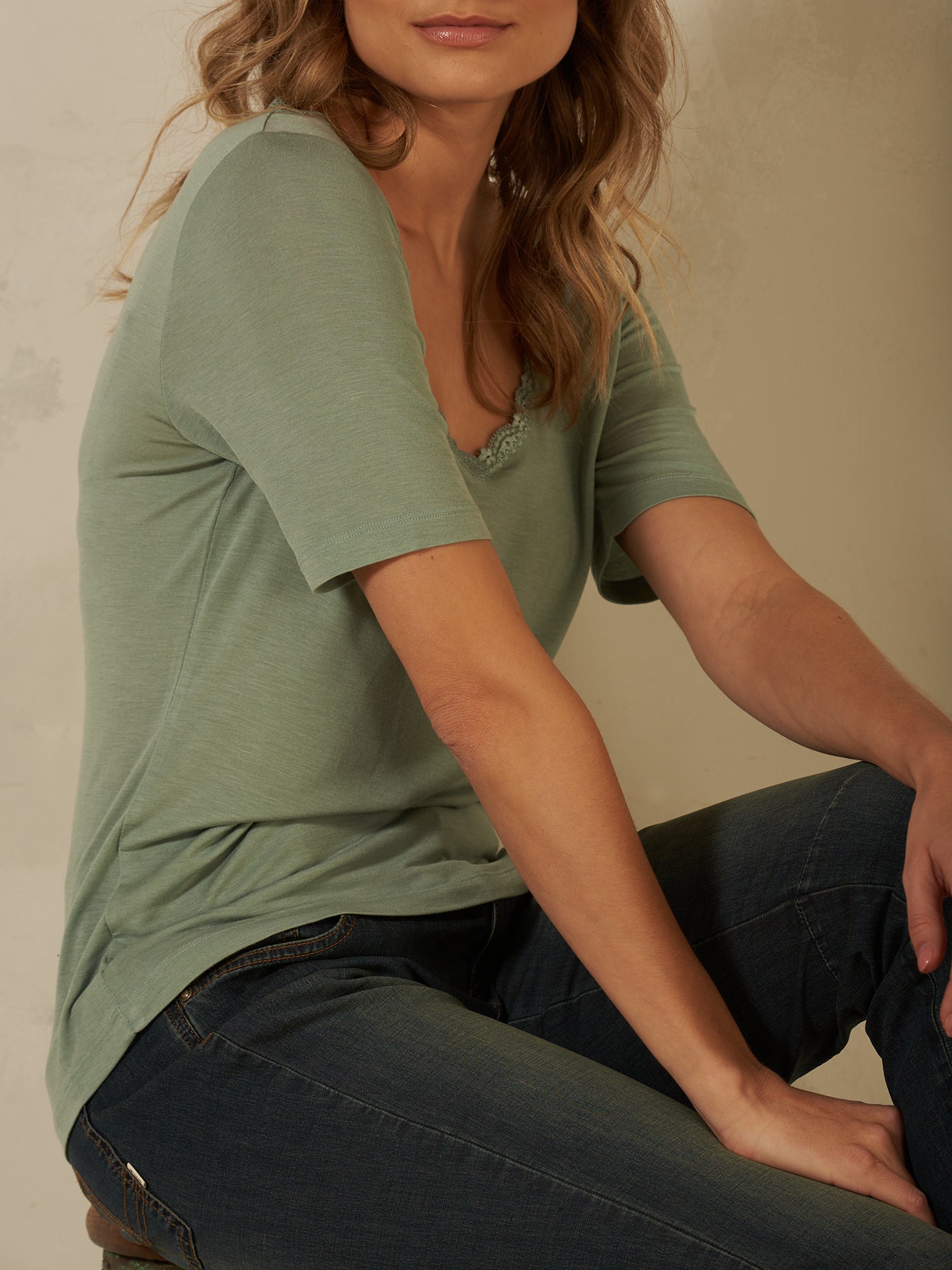 Shirt with V-neck