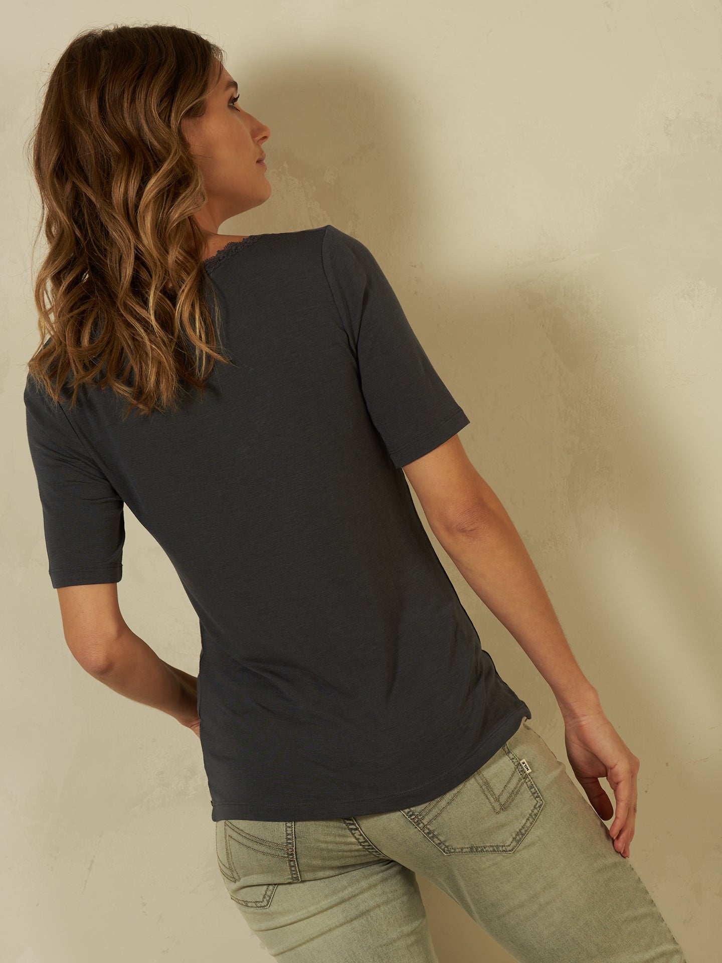 Shirt with V-neck