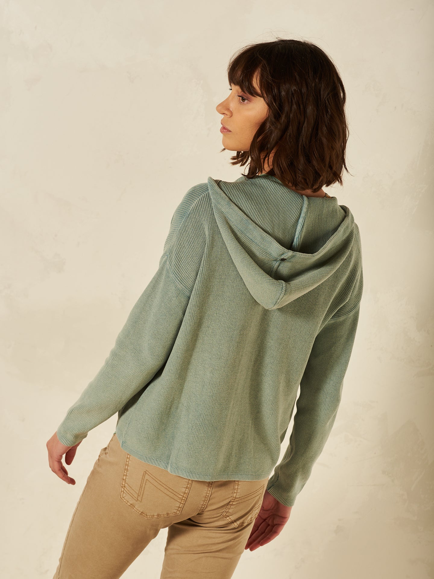 Giacca in maglia con cappuccio