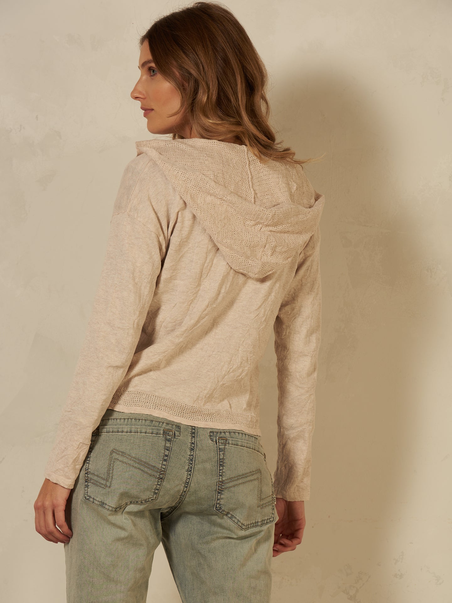 Giacca in maglia con cappuccio