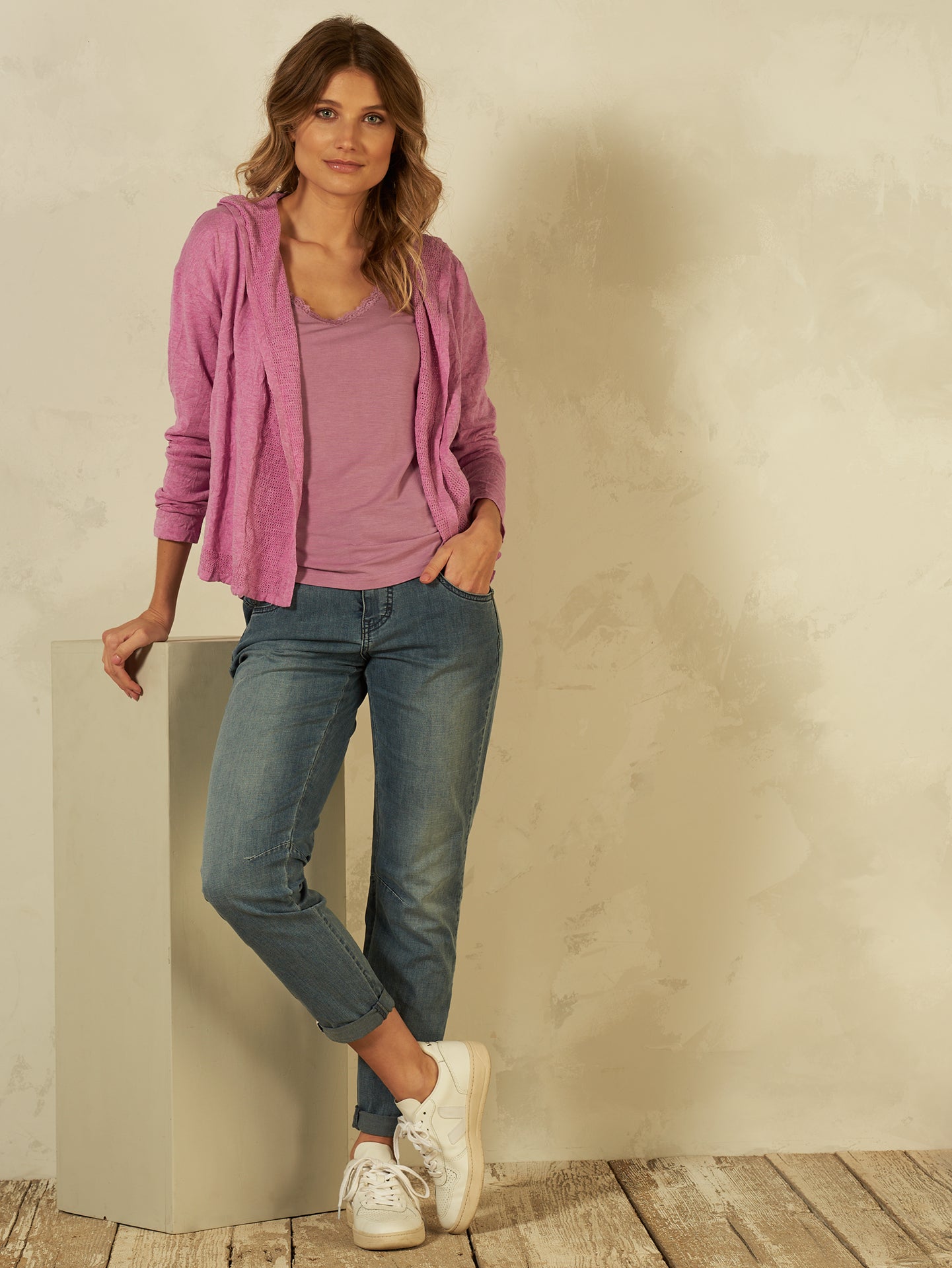 Giacca in maglia con cappuccio