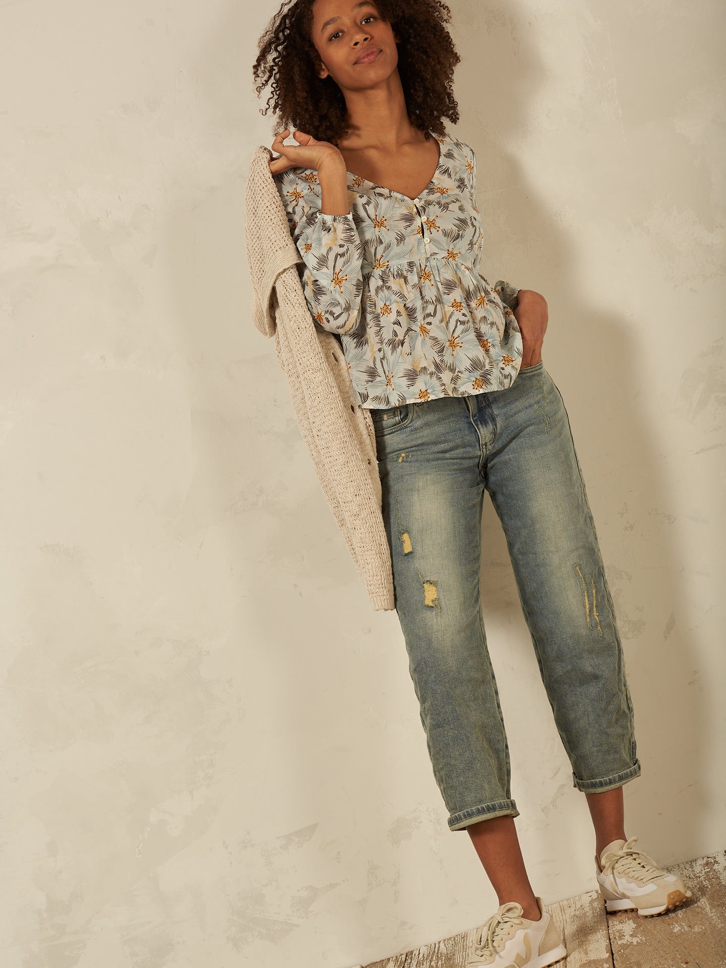 Strickjacke mit Kapuze