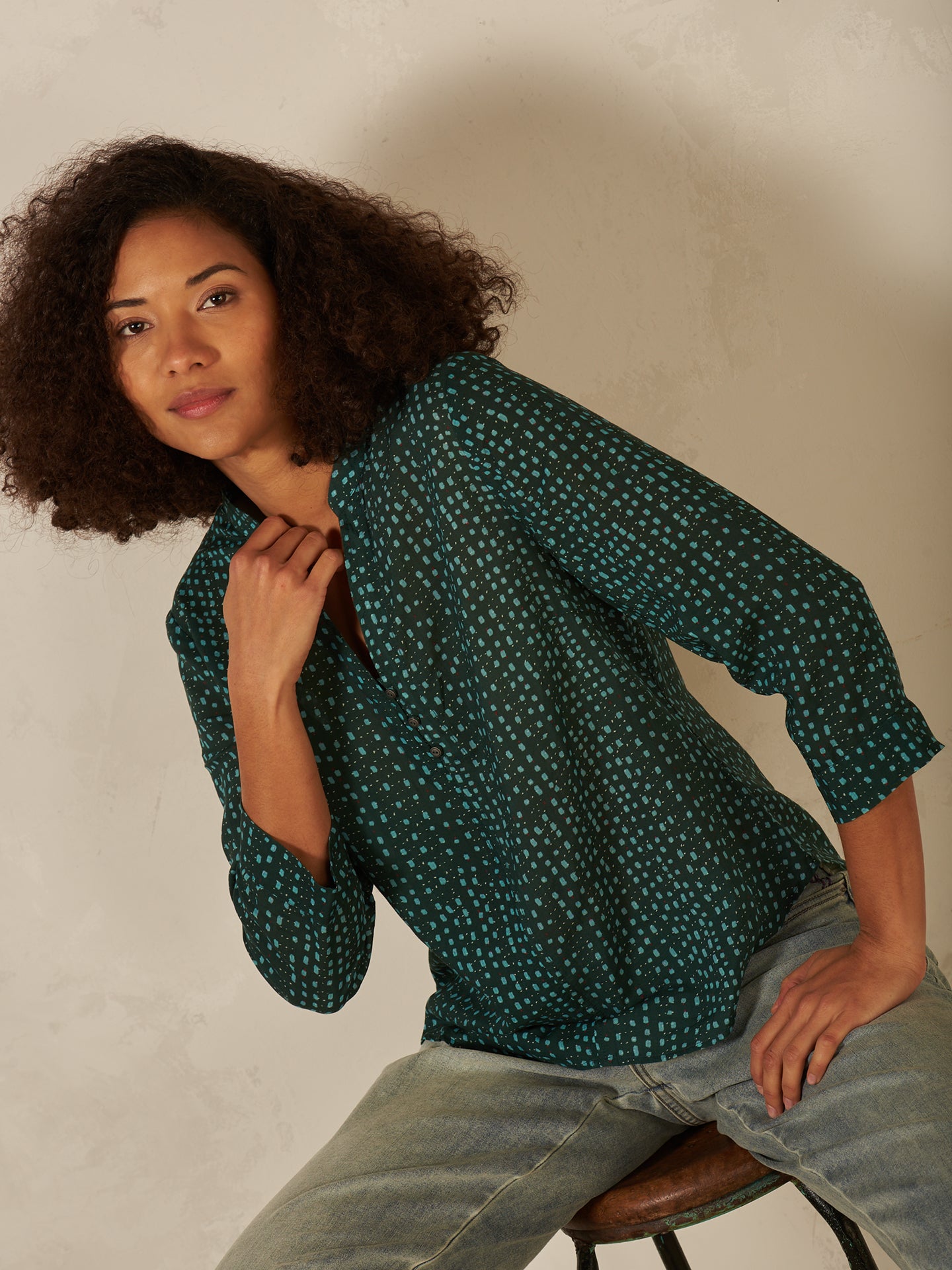 Blusa a maniche lunghe