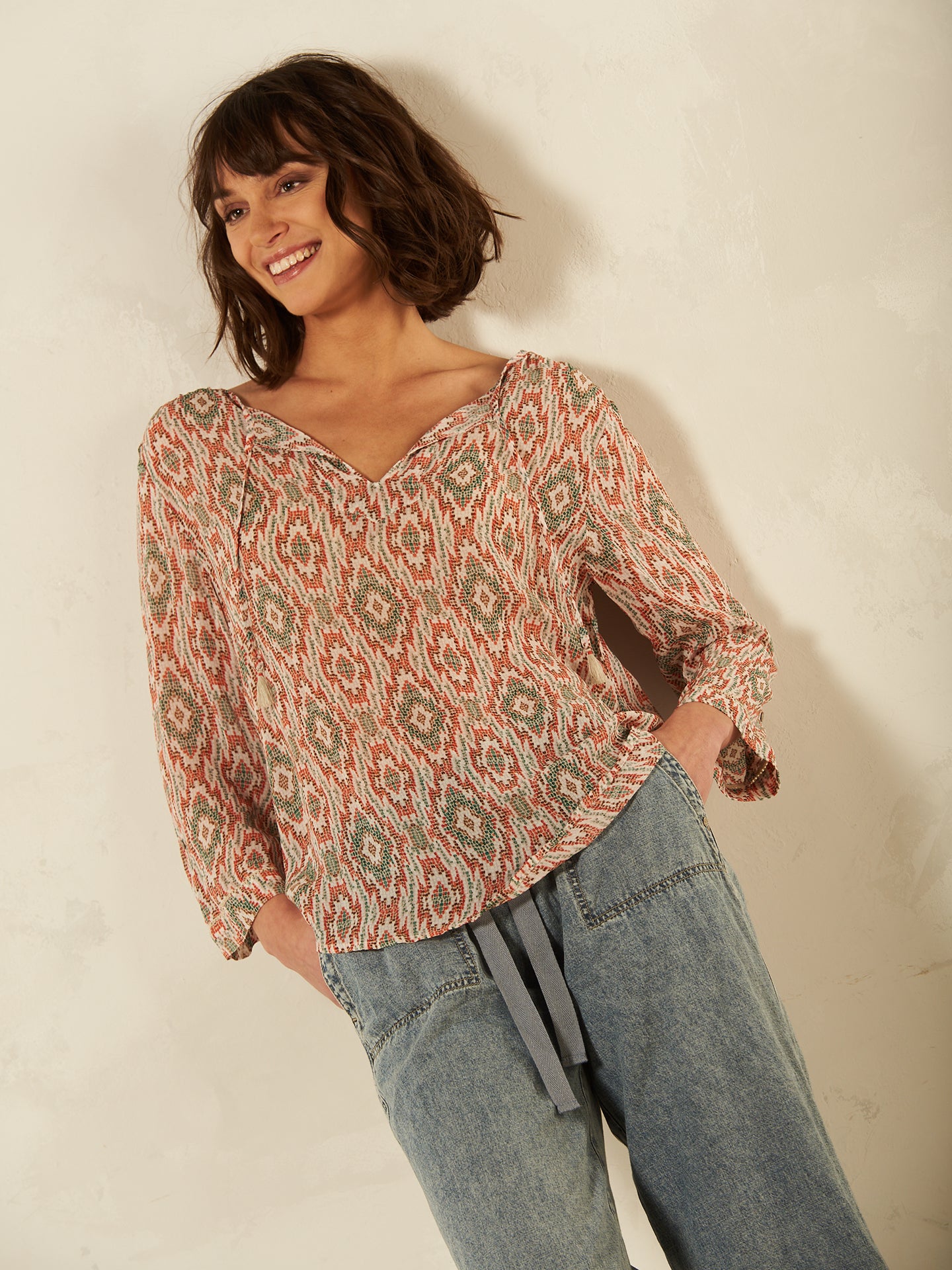Bluse mit Druck