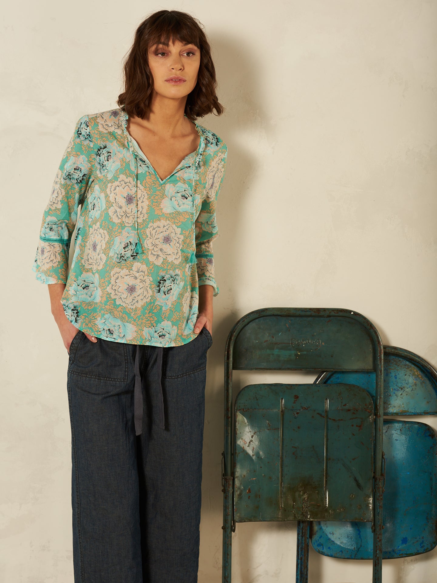 Bluse mit Druck