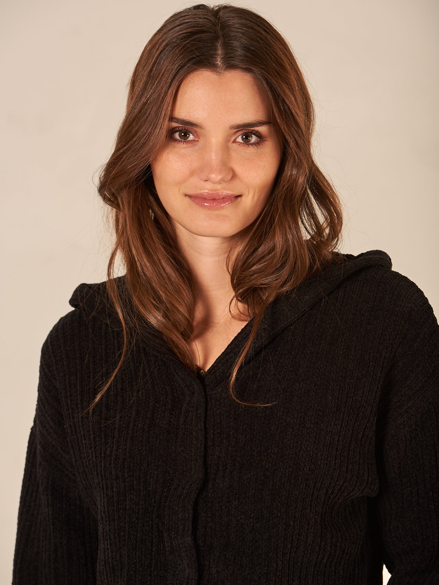 Strickjacke mit Kapuze