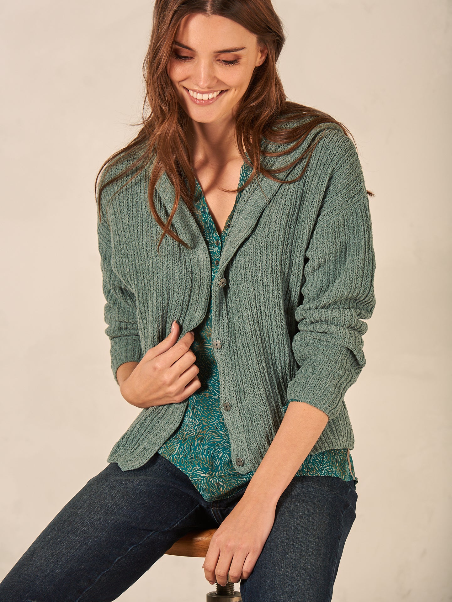 Strickjacke mit Kapuze