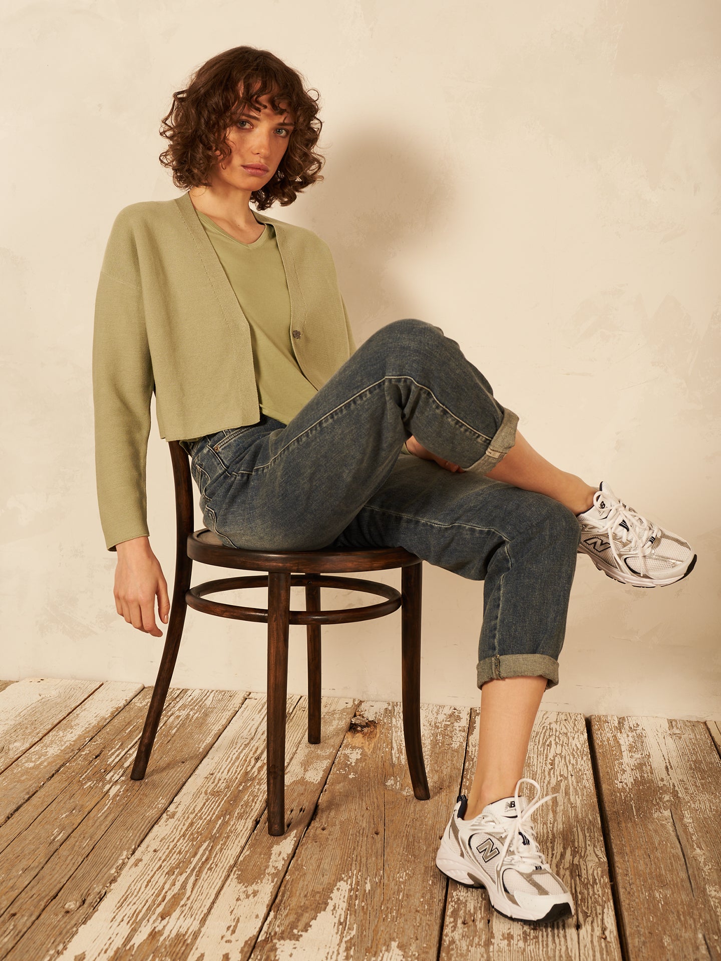 Shirt with V-neck