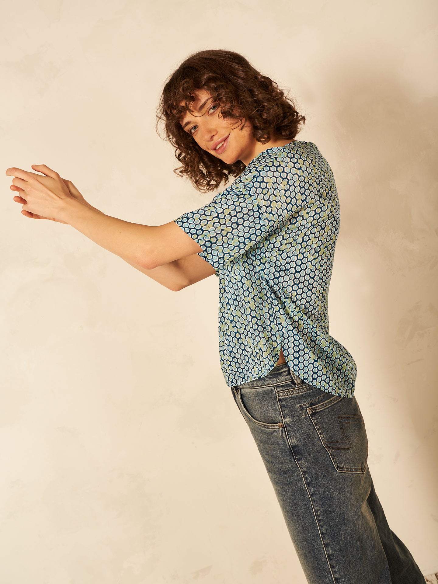 Bluse mit Rundhals