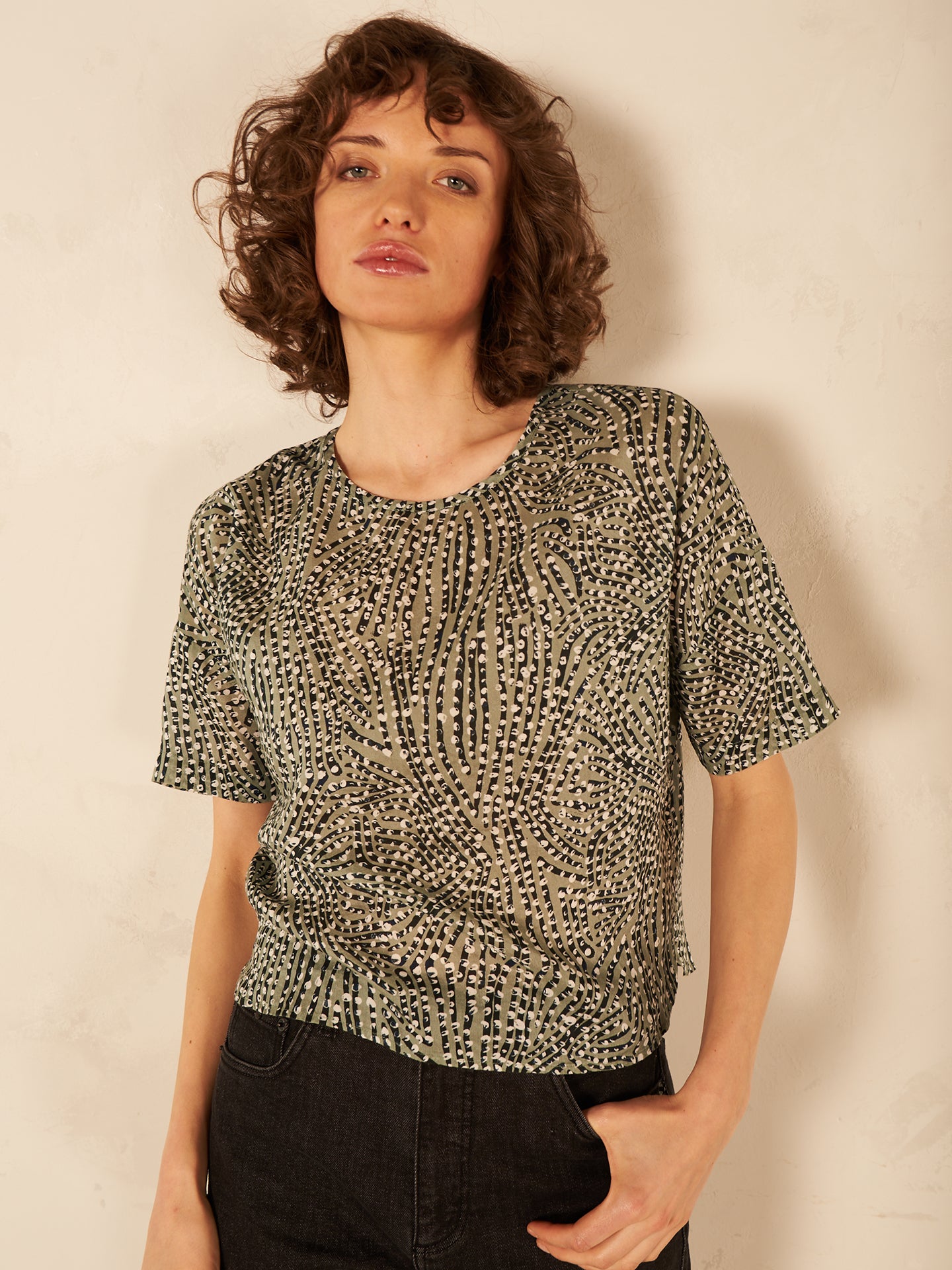Bluse mit Rundhals